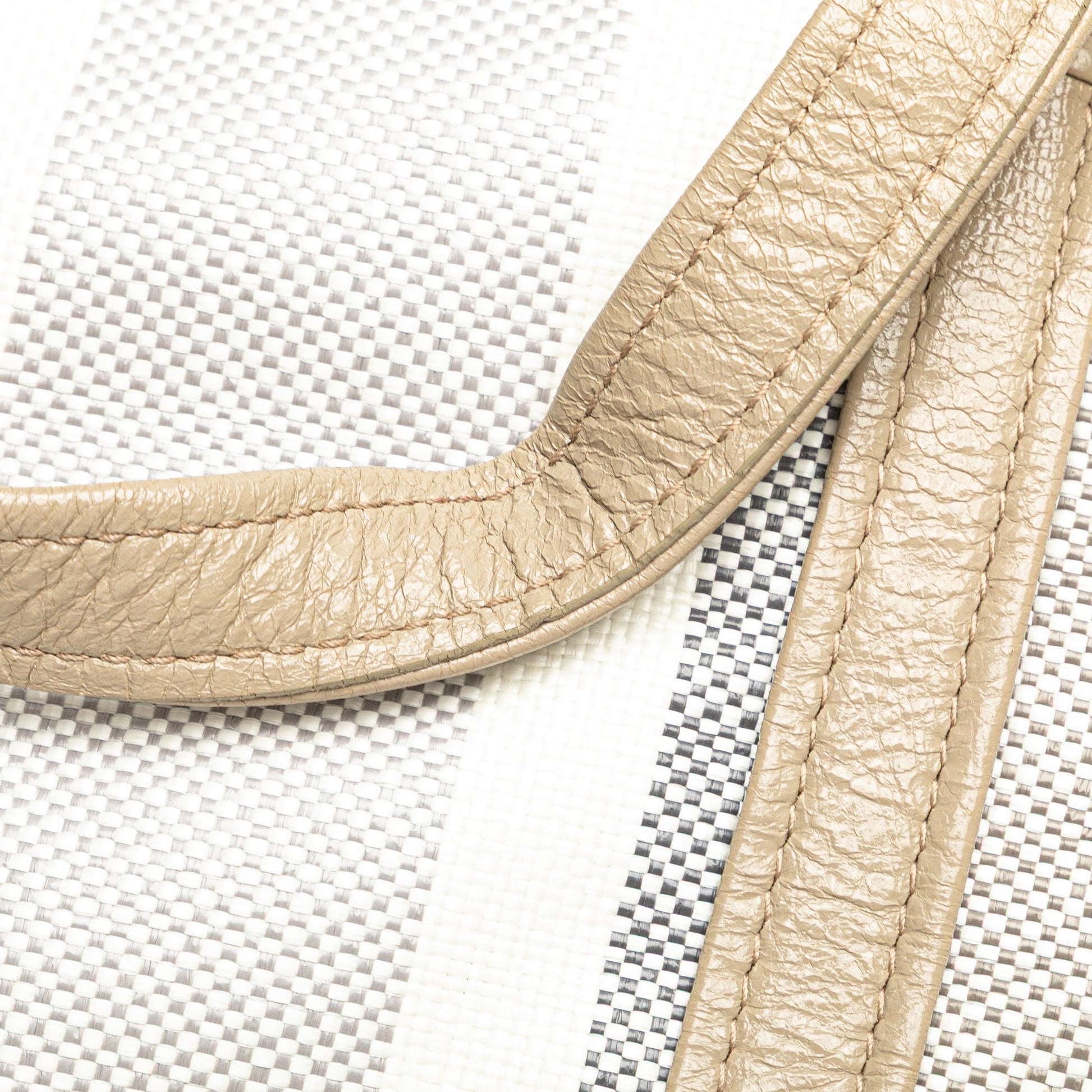 Balenciaga Medium Woven Calfskin Barbes East West Shopper Bag