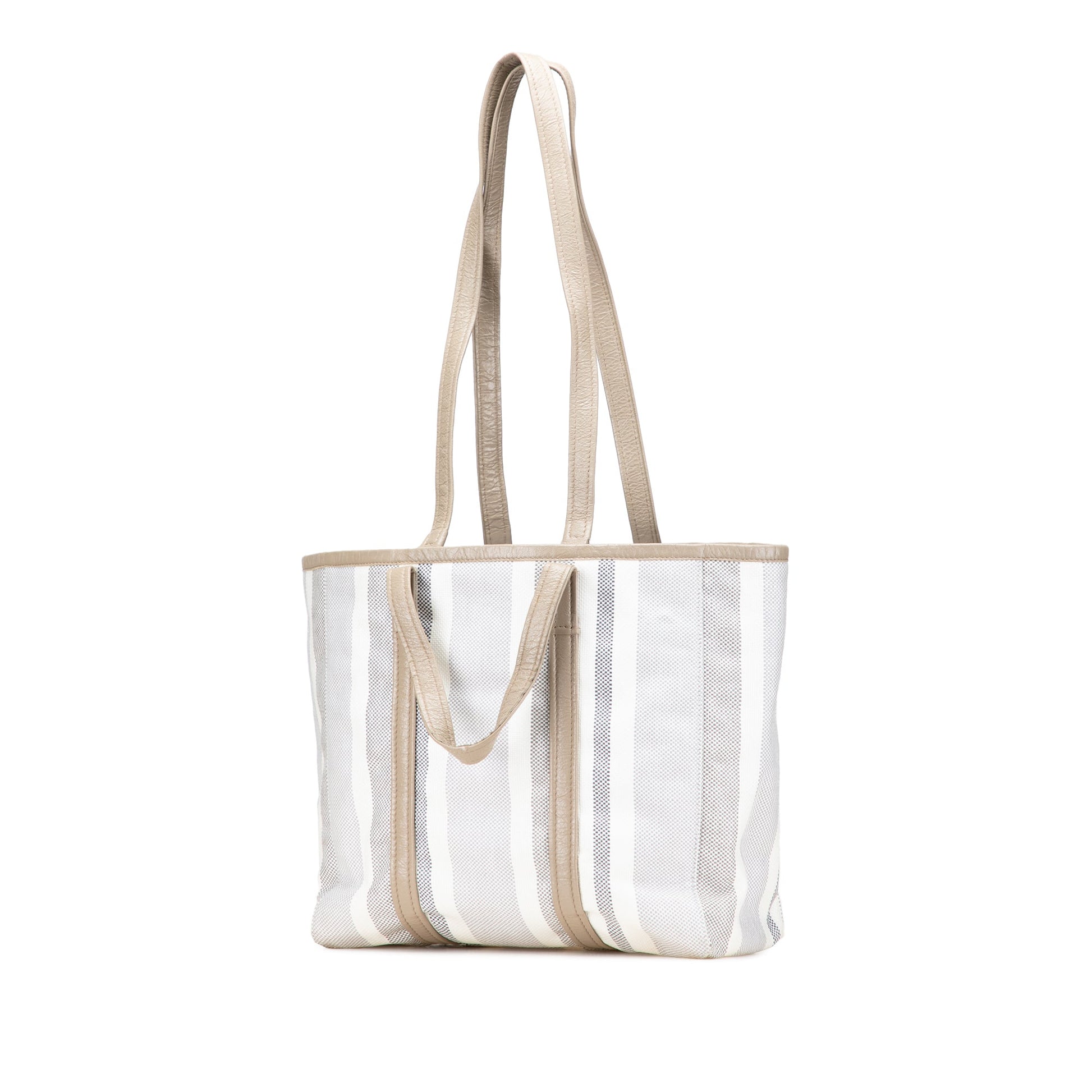 Balenciaga Medium Woven Calfskin Barbes East West Shopper Bag