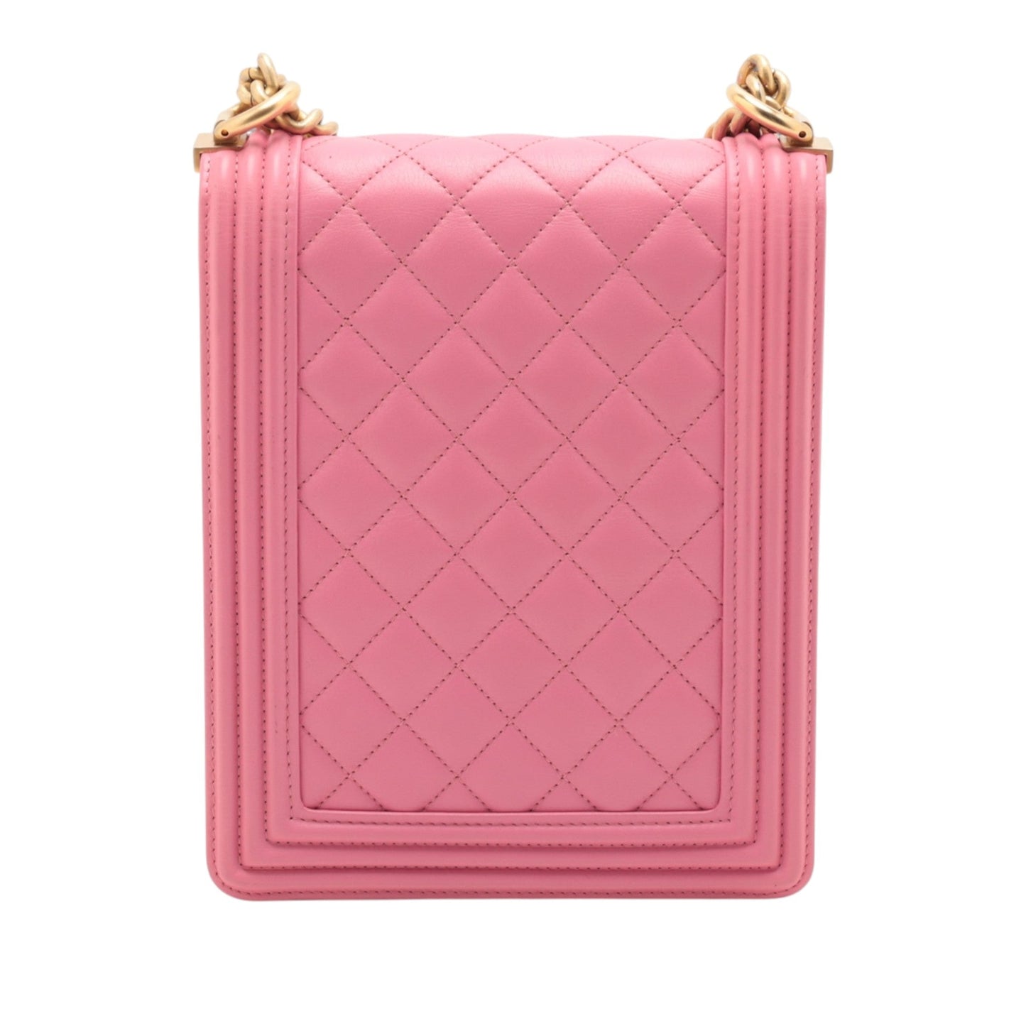 Chanel Quilted Lambskin North South Boy Flap