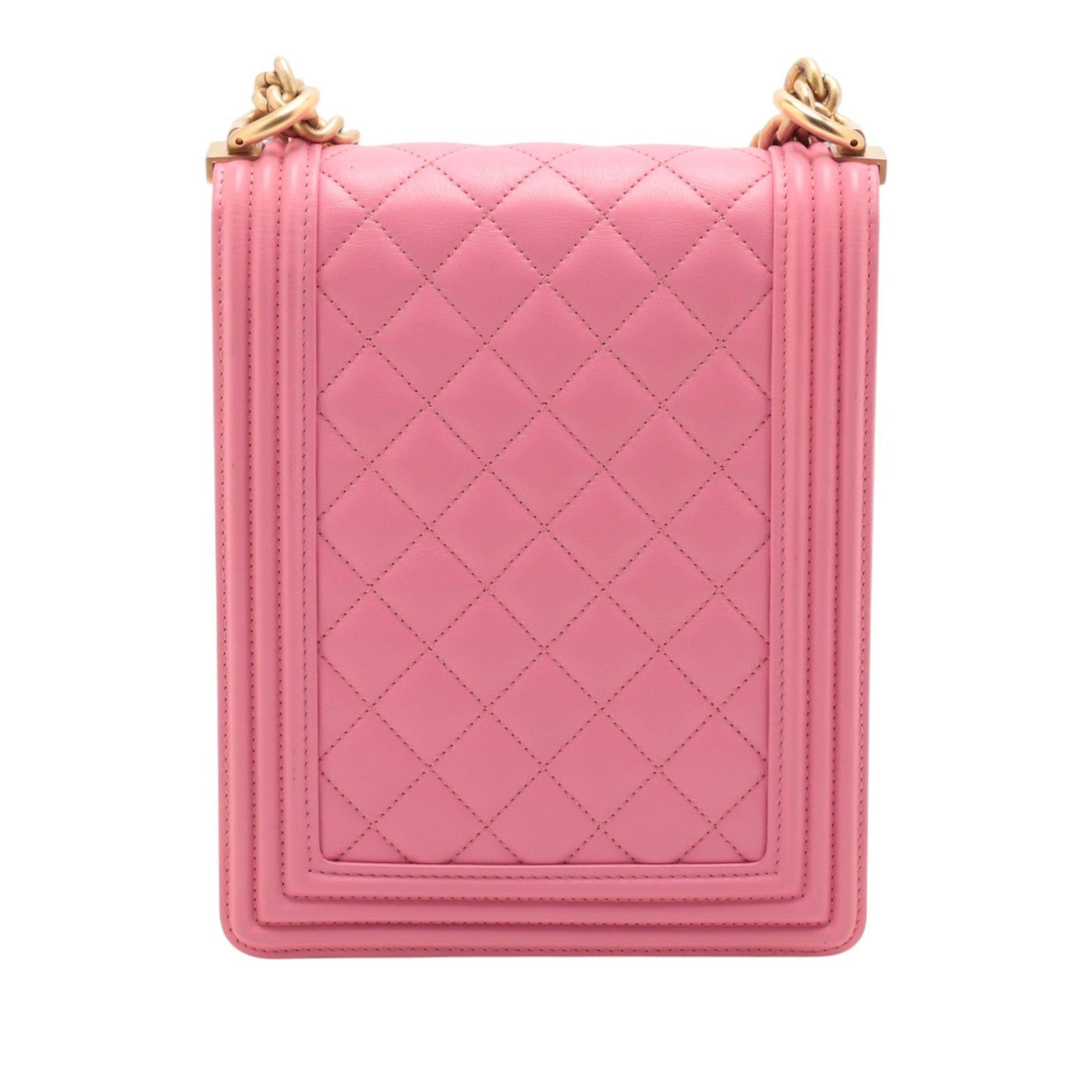 Chanel Quilted Lambskin North South Boy Flap