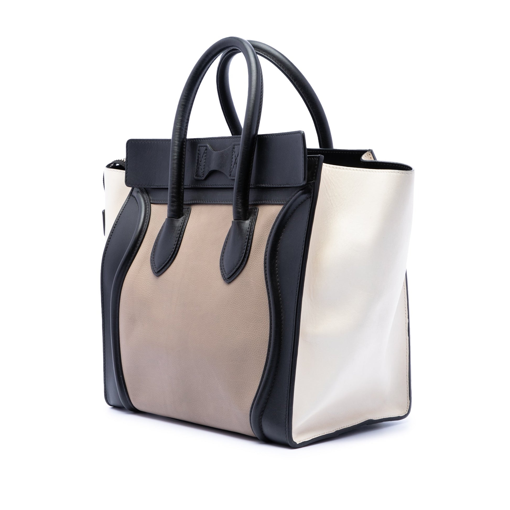 Celine Mini Tricolor Leather Luggage Tote