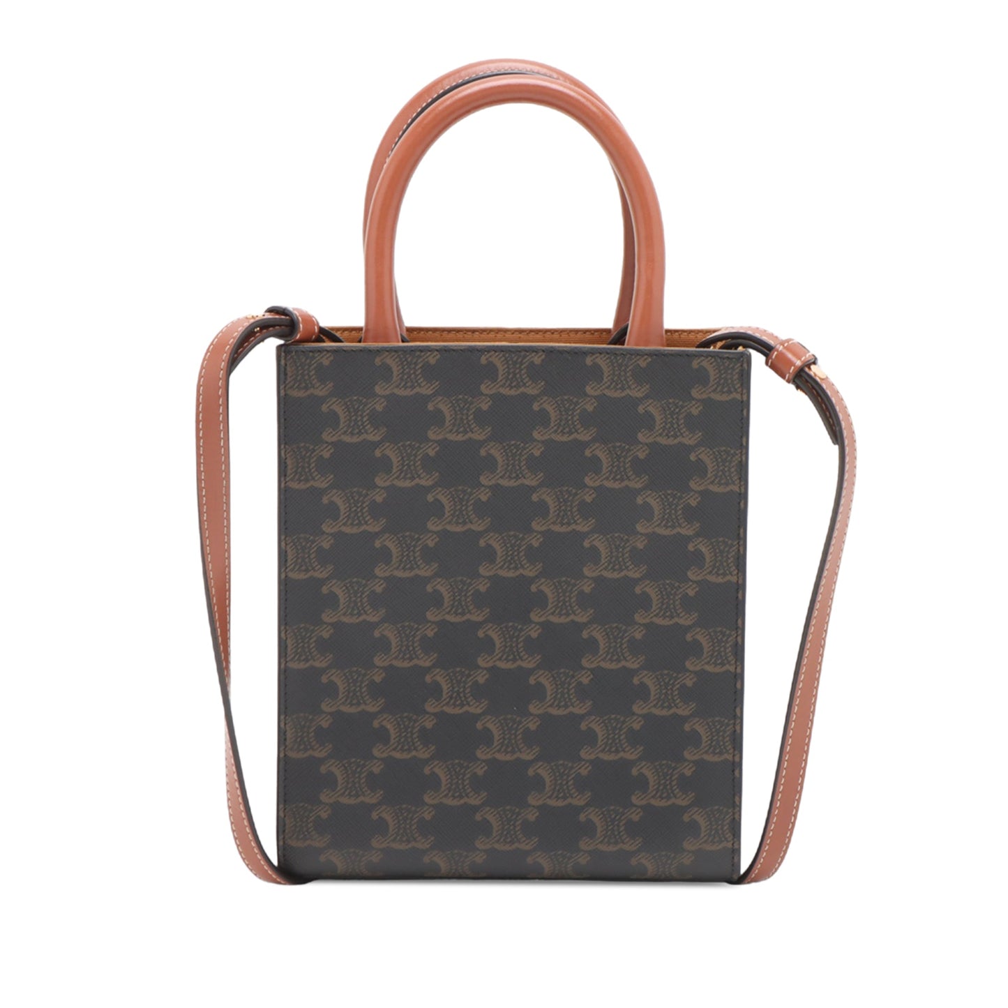 Celine Mini Triomphe Coated Canvas Vertical Cabas Satchel