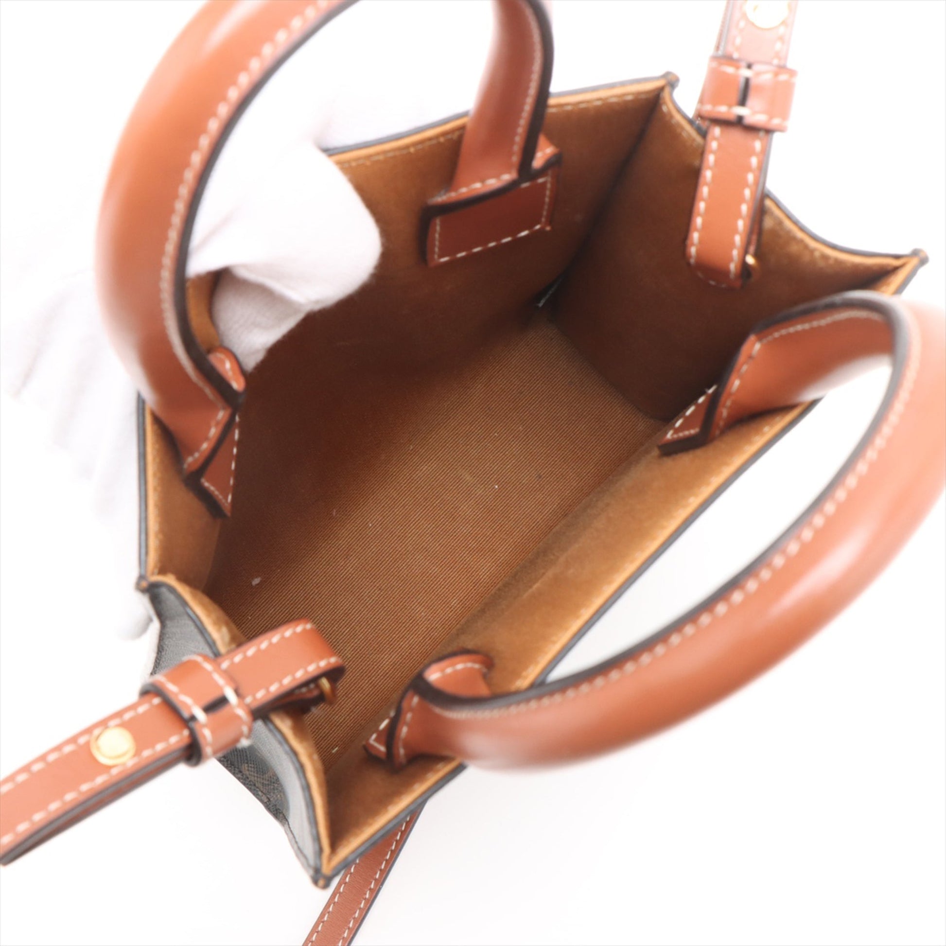 Celine Mini Triomphe Coated Canvas Vertical Cabas Satchel