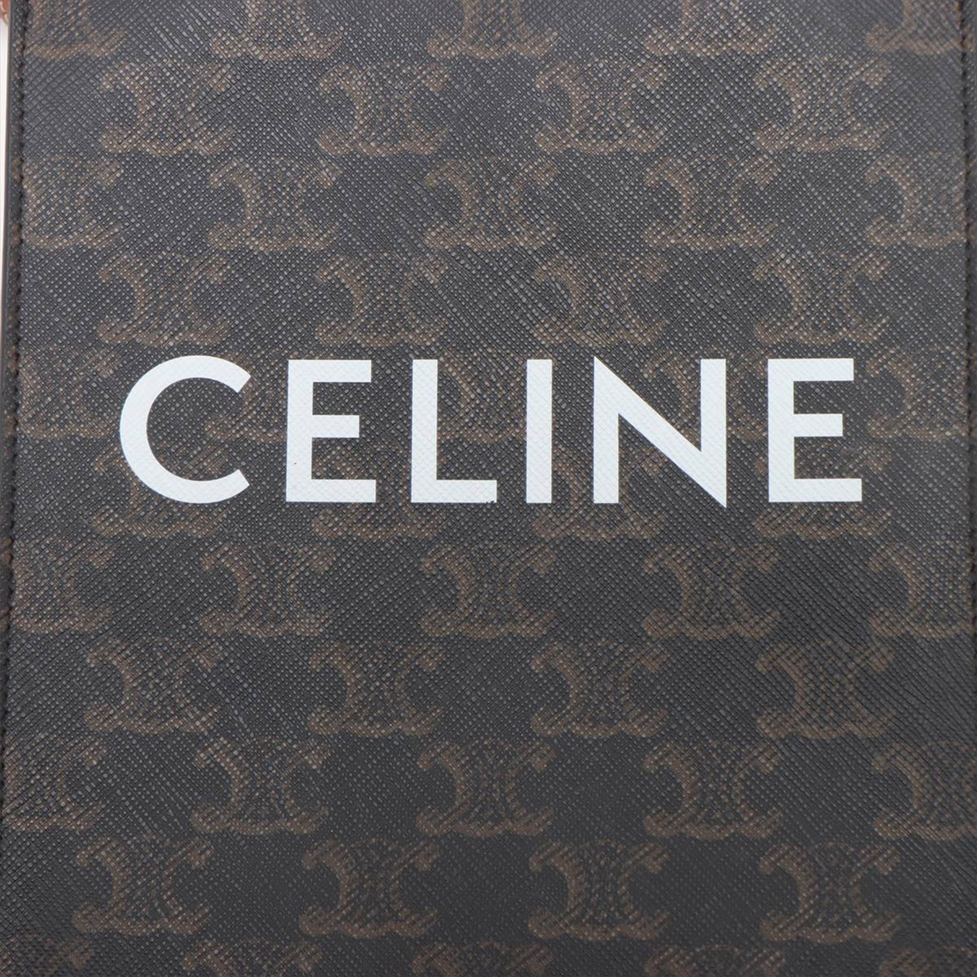 Celine Mini Triomphe Coated Canvas Vertical Cabas Satchel