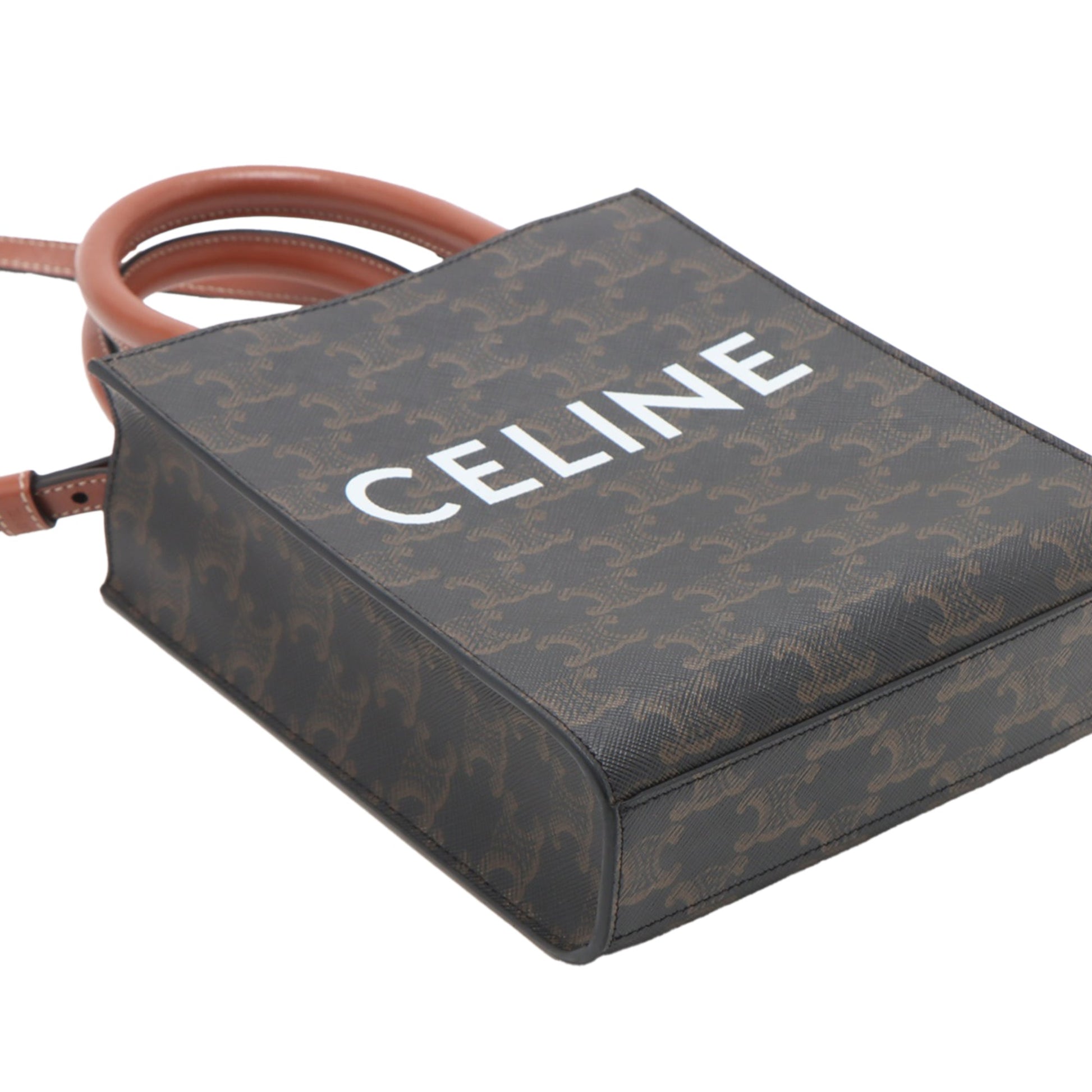 Celine Mini Triomphe Coated Canvas Vertical Cabas Satchel