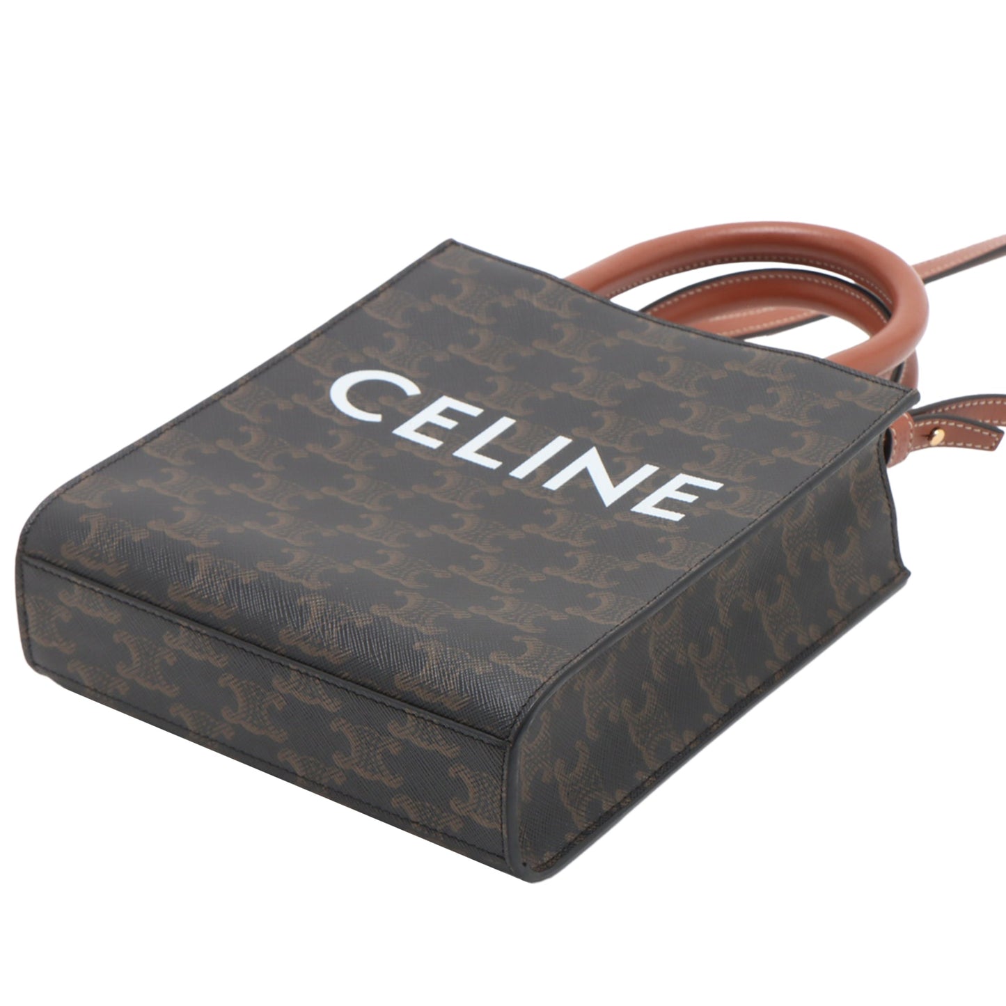 Celine Mini Triomphe Coated Canvas Vertical Cabas Satchel