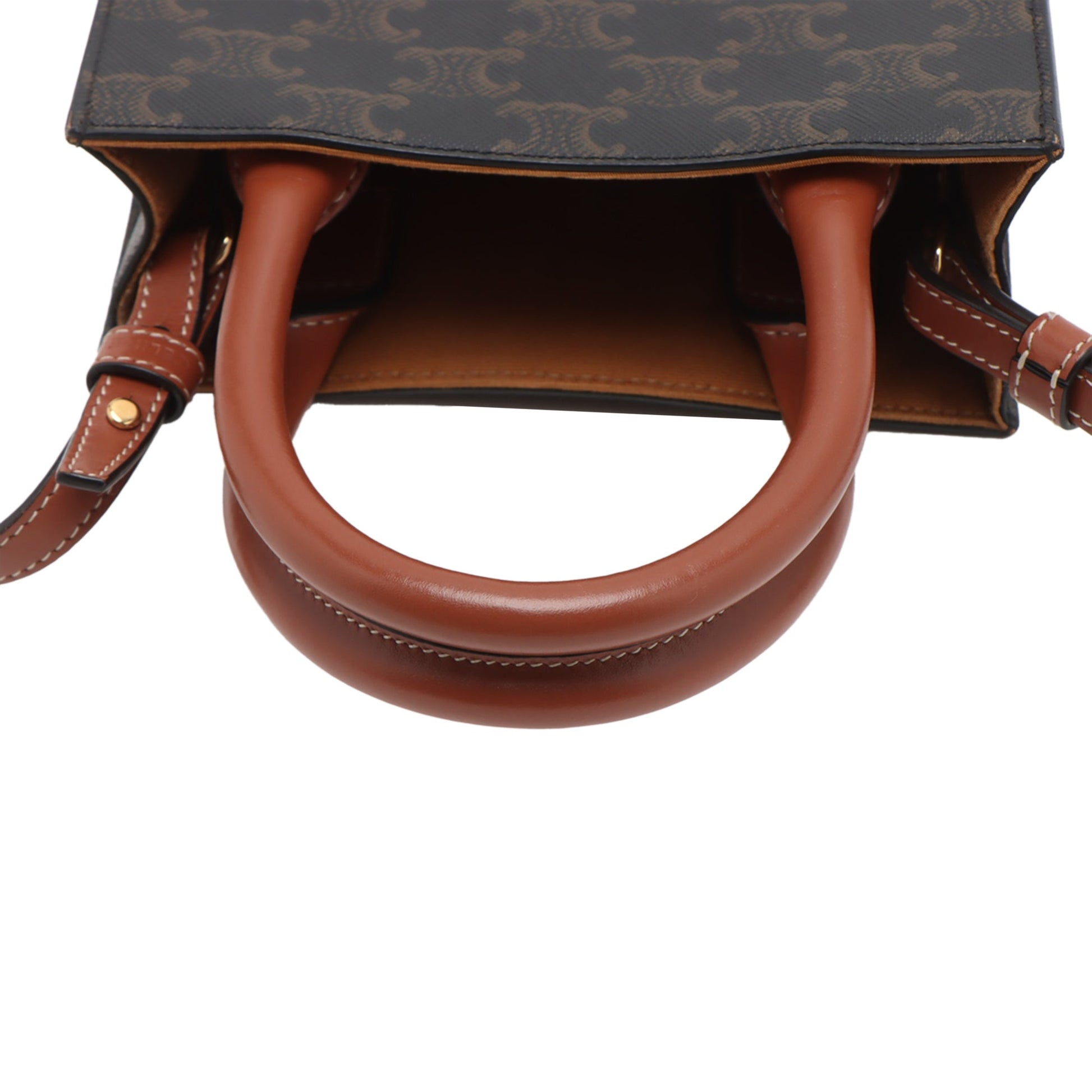 Celine Mini Triomphe Coated Canvas Vertical Cabas Satchel