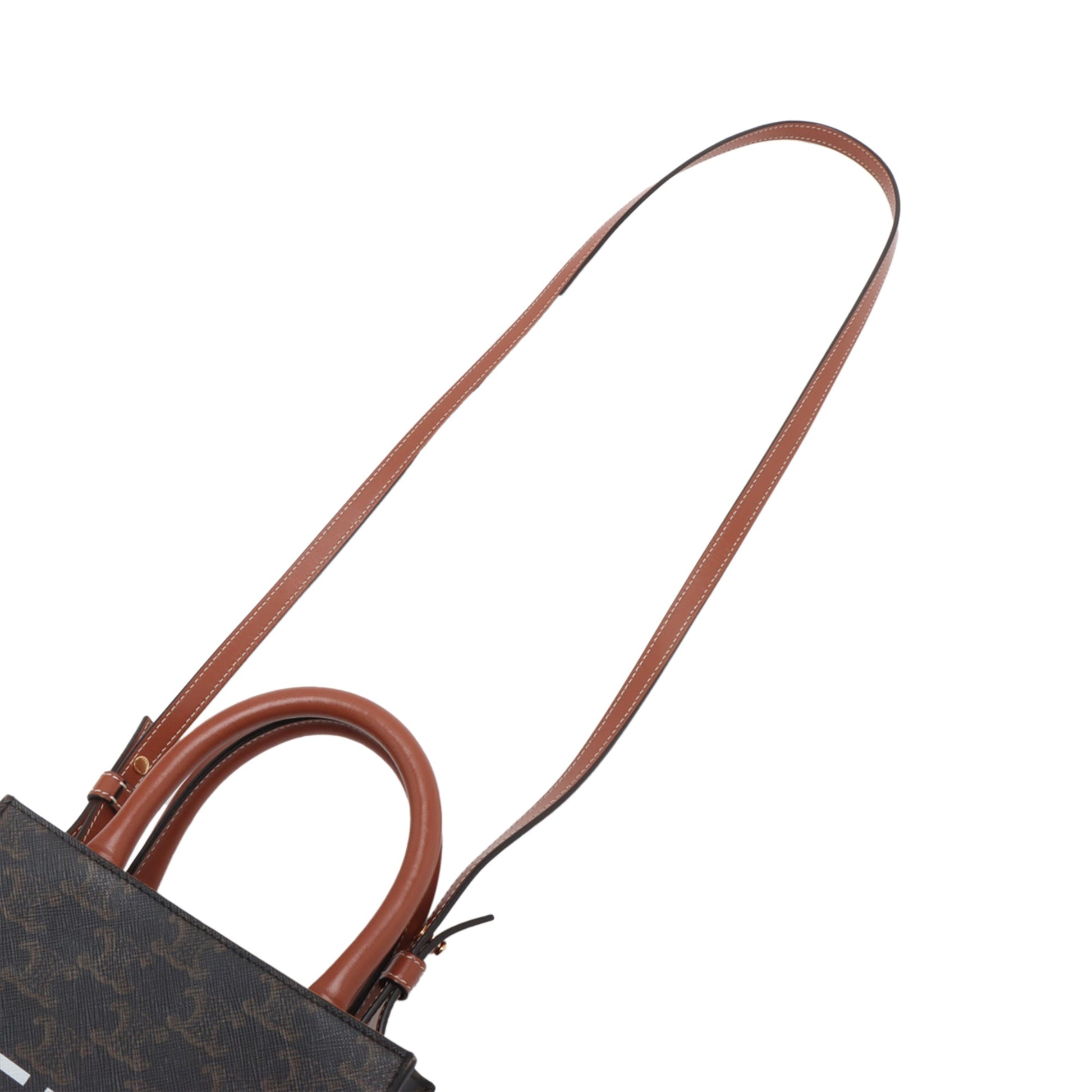 Celine Mini Triomphe Coated Canvas Vertical Cabas Satchel