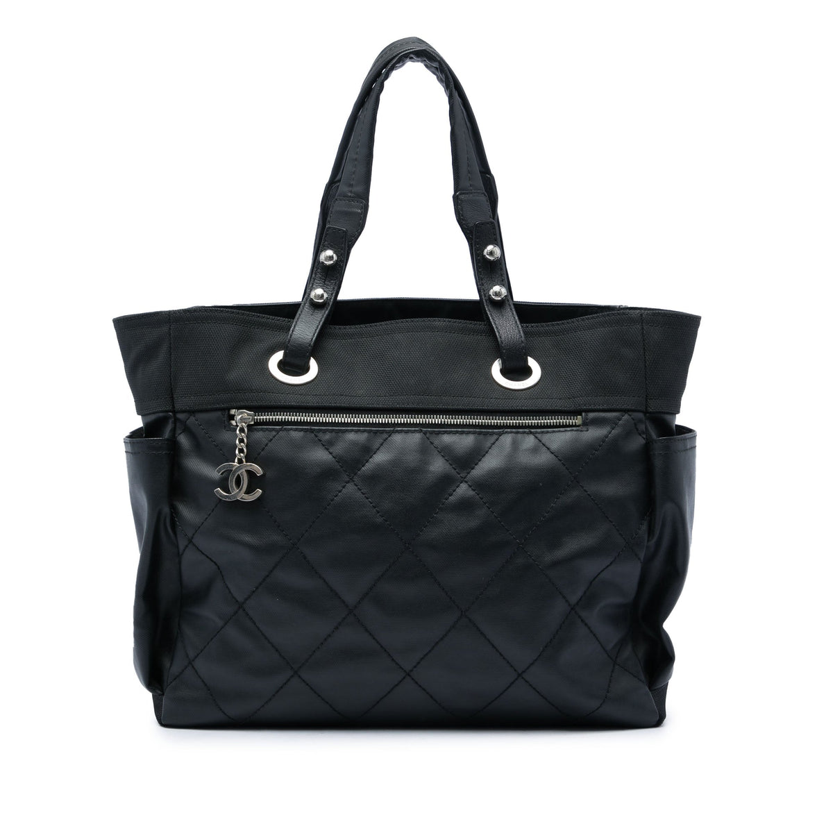 Chanel Paris Biarritz Large Quilted Coated Canvas and Nylon Tote