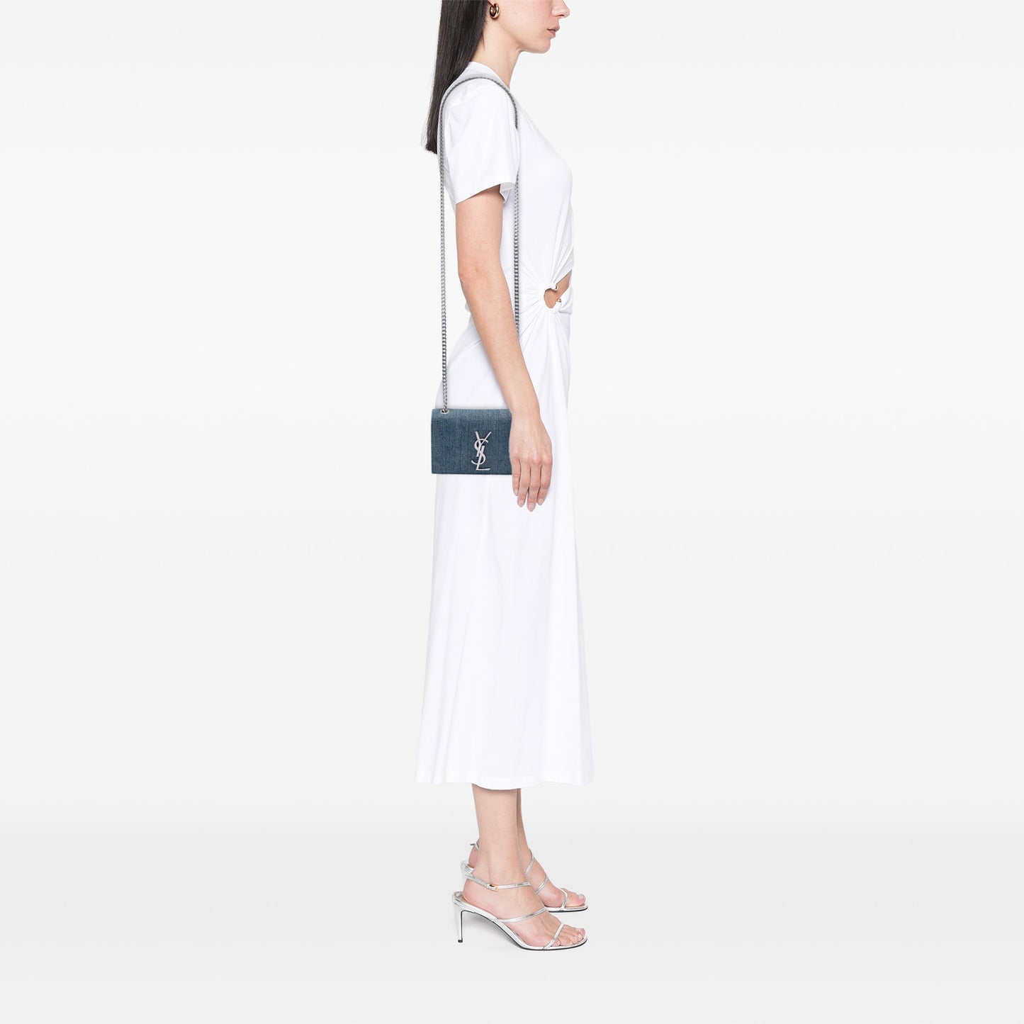 Saint Laurent Small Denim Monogram Kate Crossbody