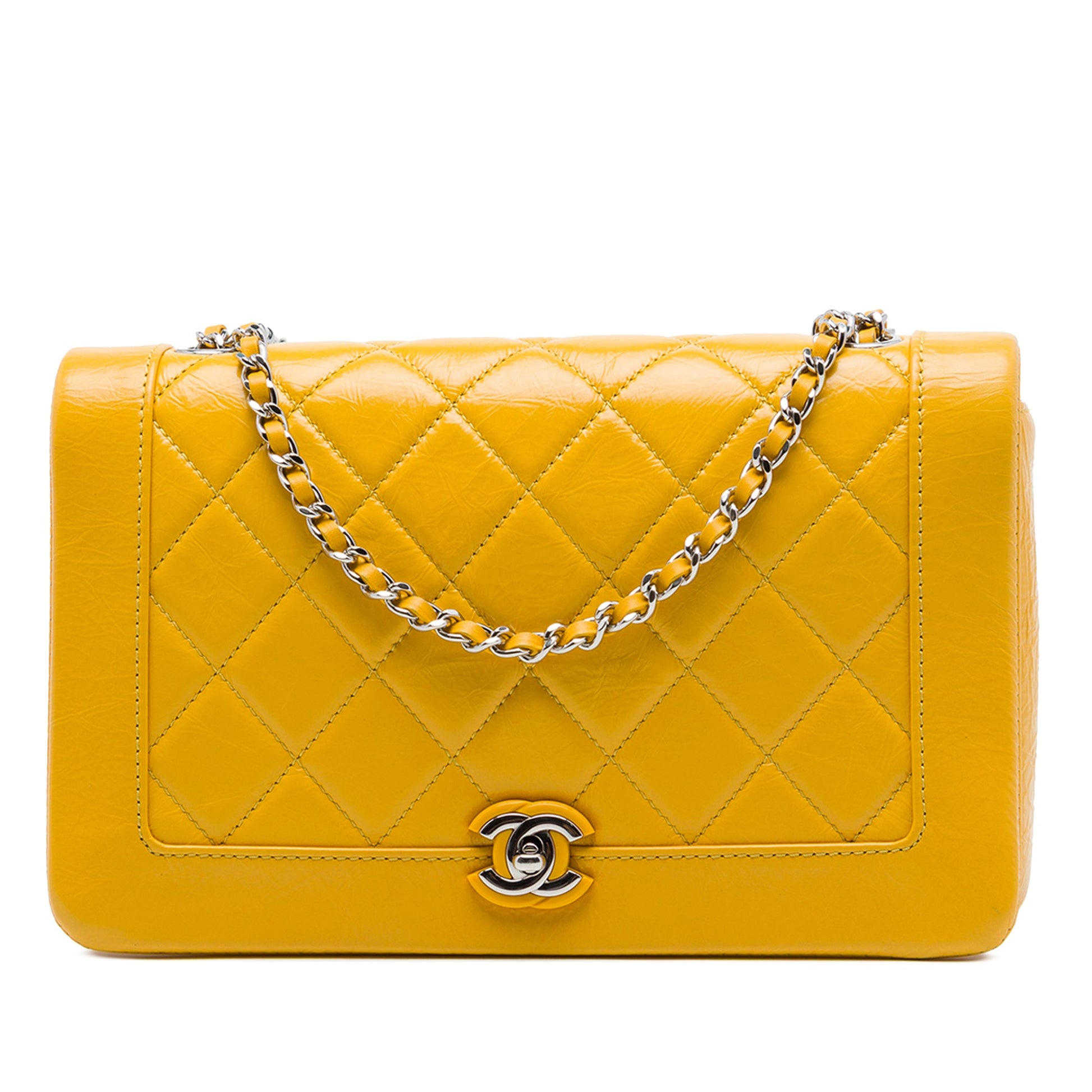 Chanel Crumpled Calfskin Bi Quilted Vintage Full Flap