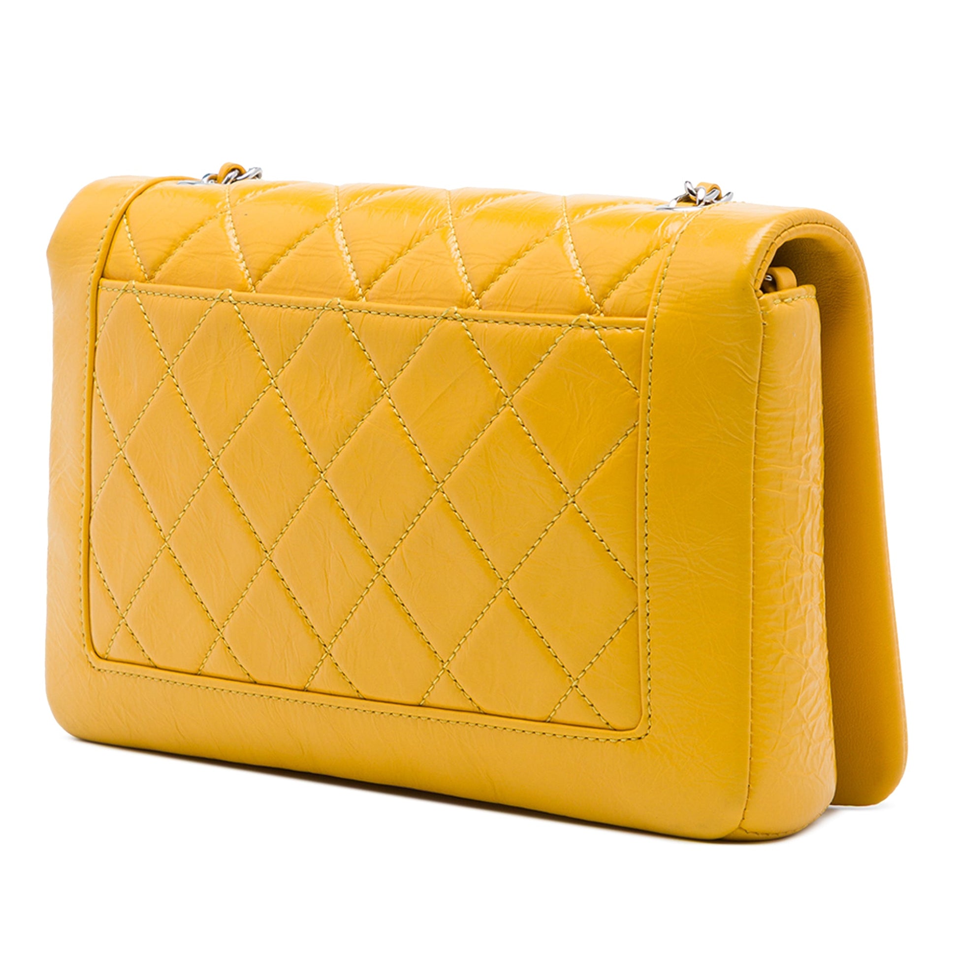 Chanel Crumpled Calfskin Bi Quilted Vintage Full Flap
