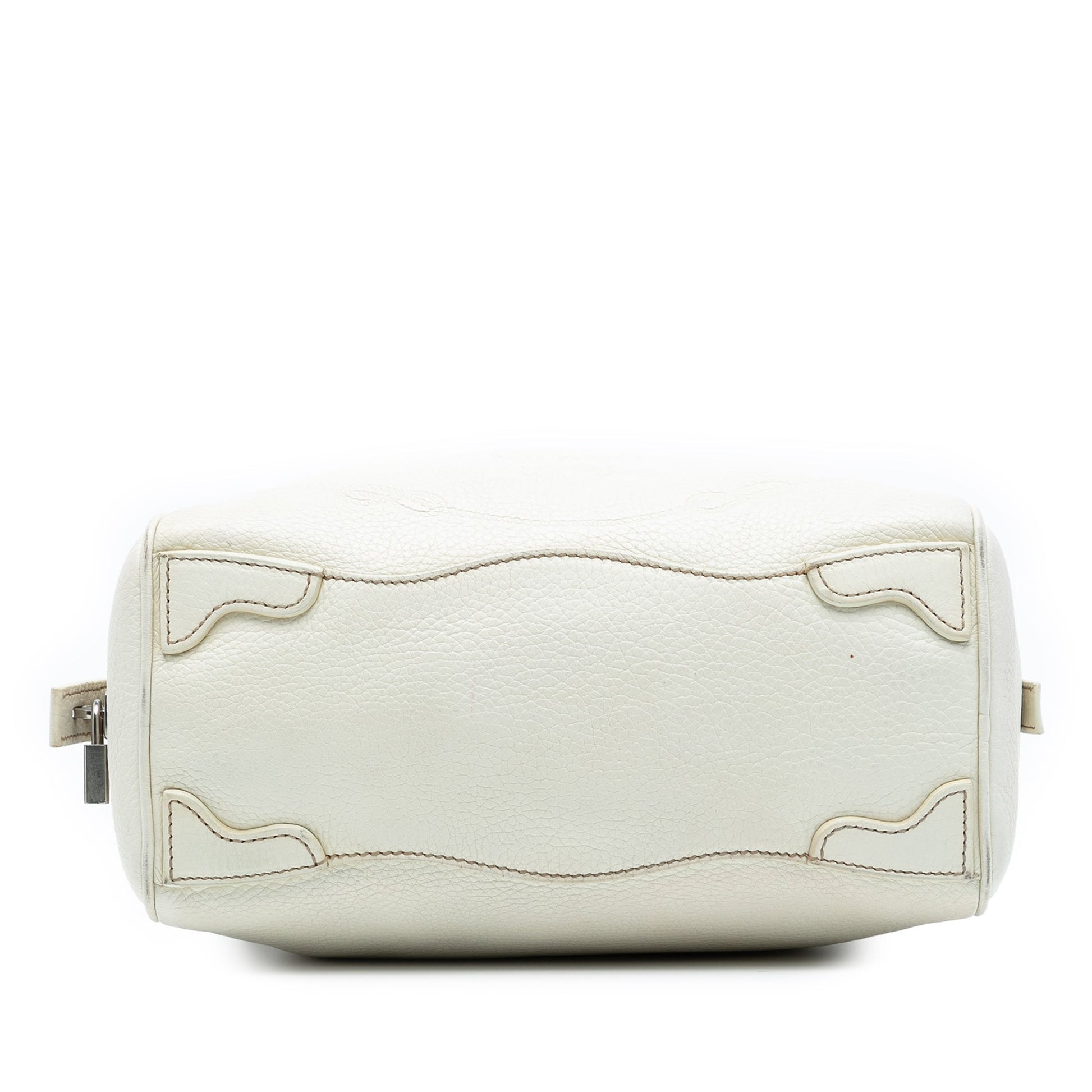 Prada Vitello Daino Embossed Logo Bauletto Bag