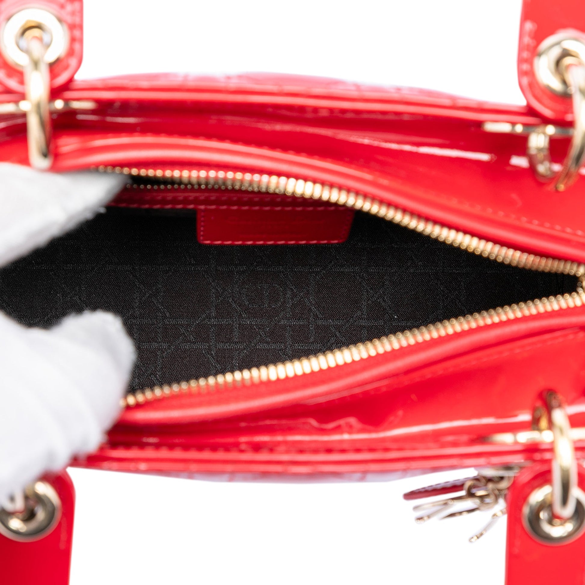 Dior Medium Patent Cannage Lady Dior