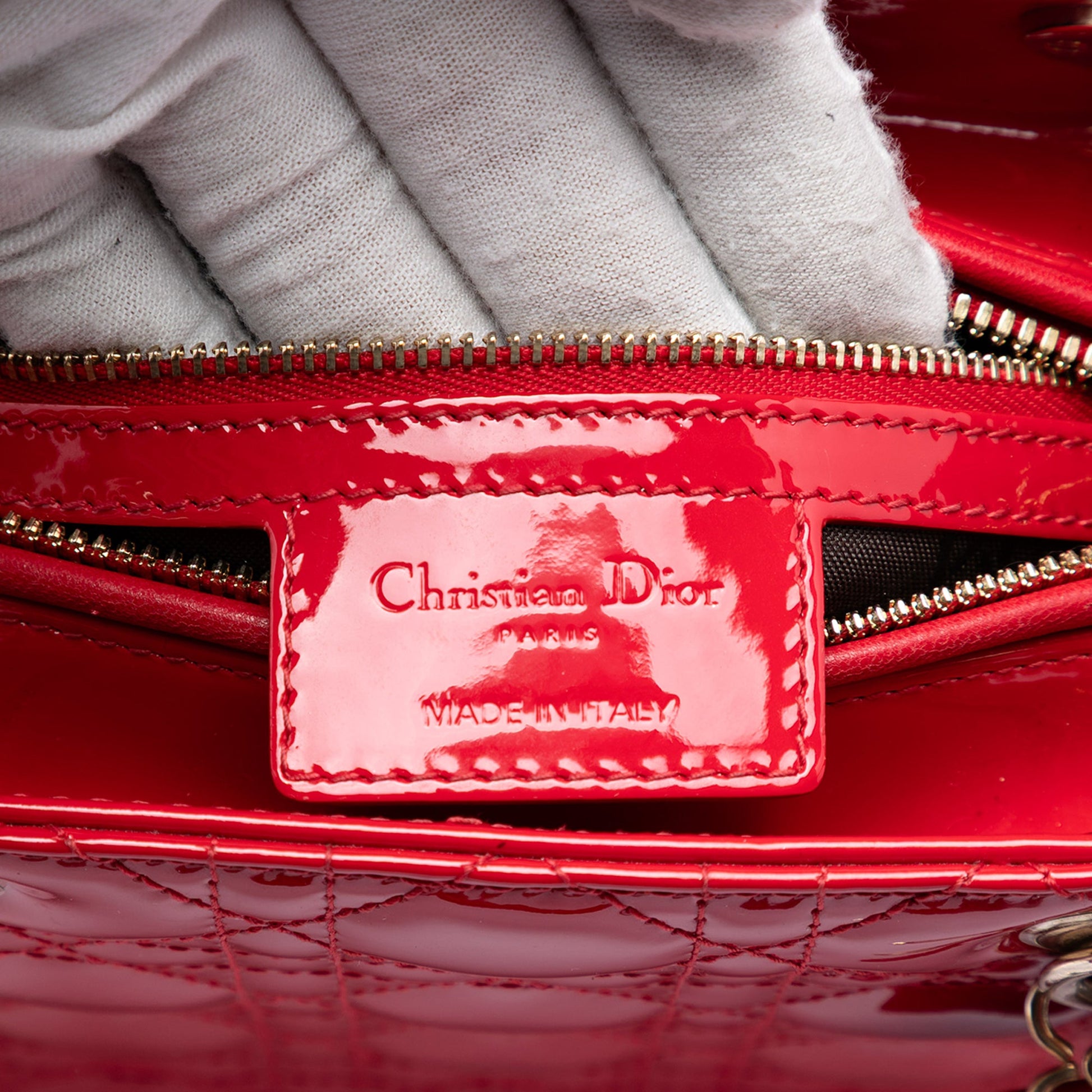 Dior Medium Patent Cannage Lady Dior