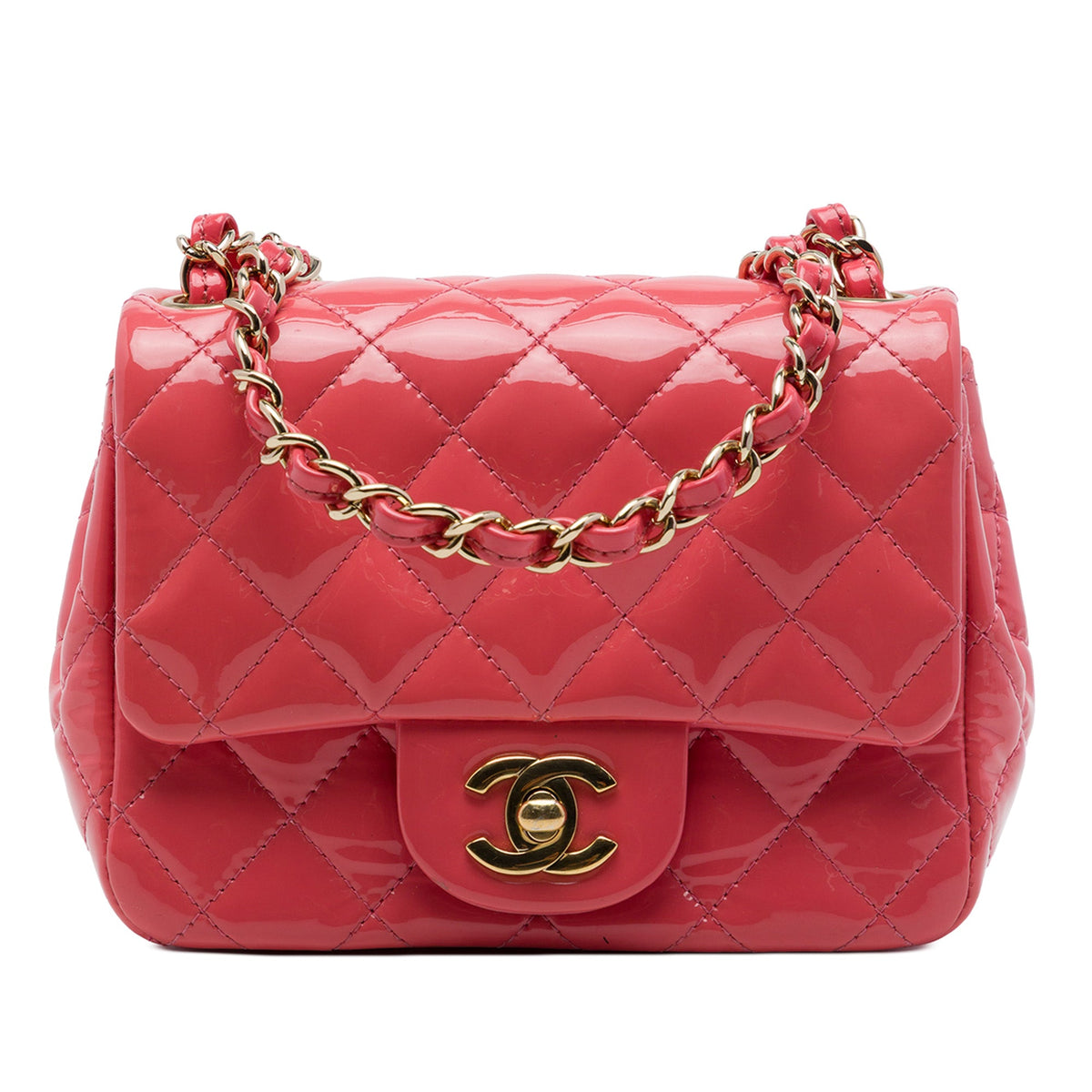 Chanel Mini Square Classic Patent Single Flap