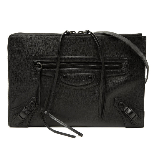 Balenciaga Grained Calfskin Neo Classic Zip Around Crossbody