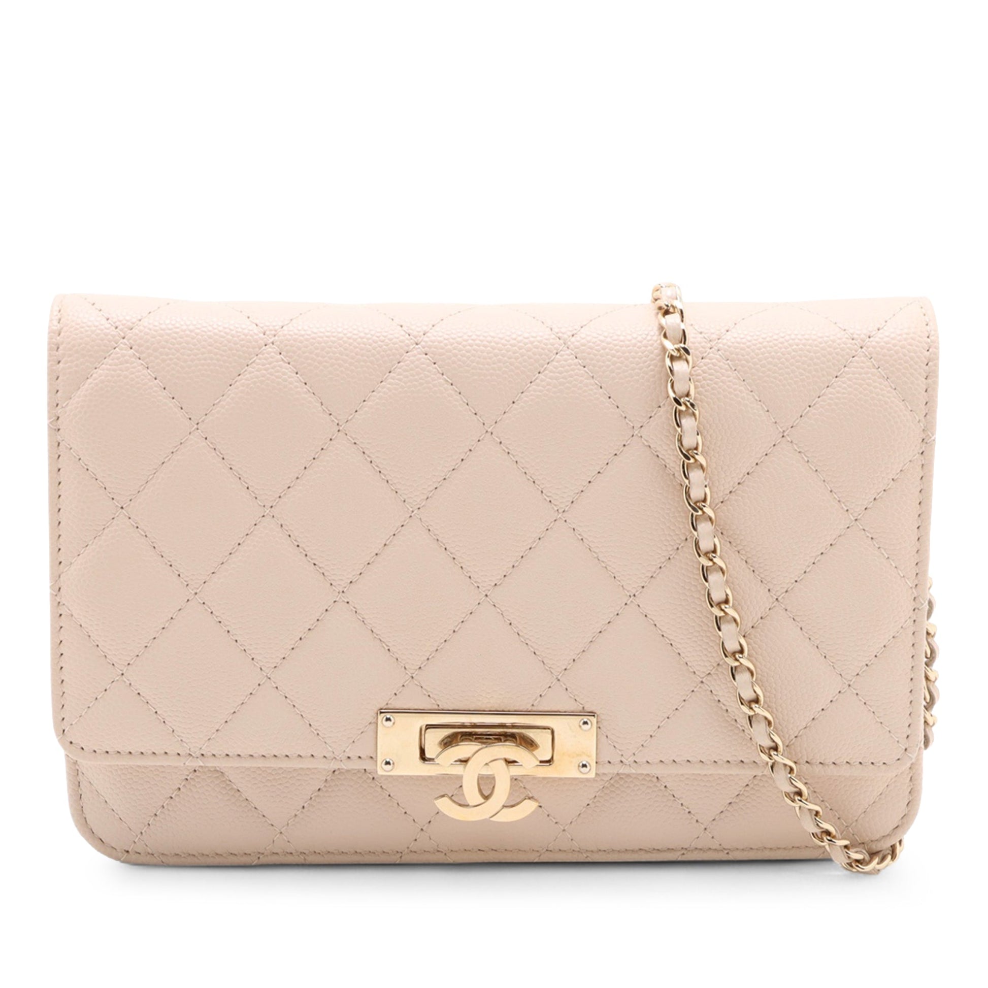 Chanel Quilted Caviar Golden Class Wallet On Chain