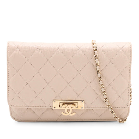 Chanel Quilted Caviar Golden Class Wallet On Chain