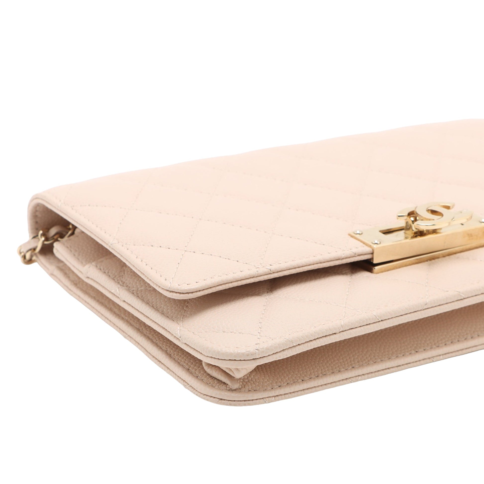 Chanel Quilted Caviar Golden Class Wallet On Chain