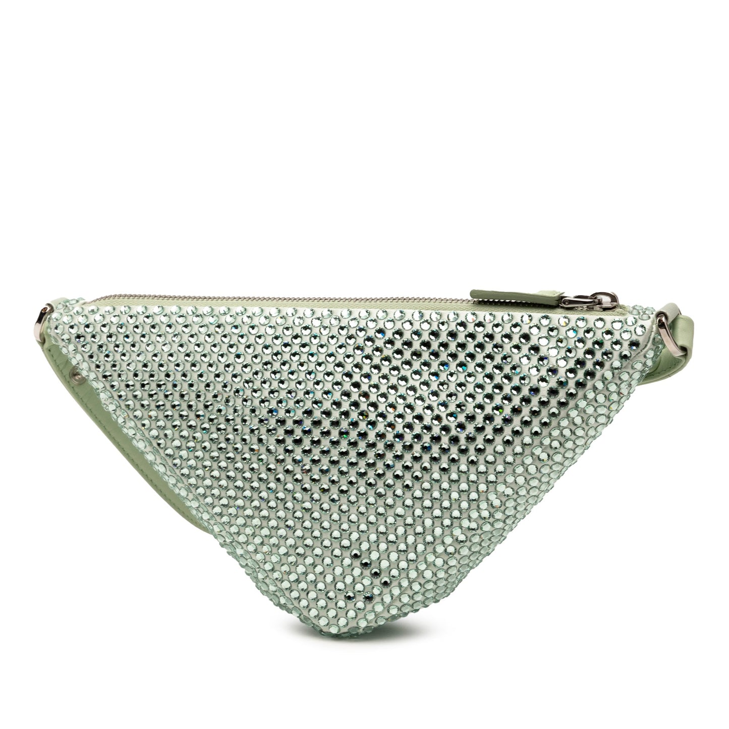 Prada Satin Crystal Embellished Triangle Pouch
