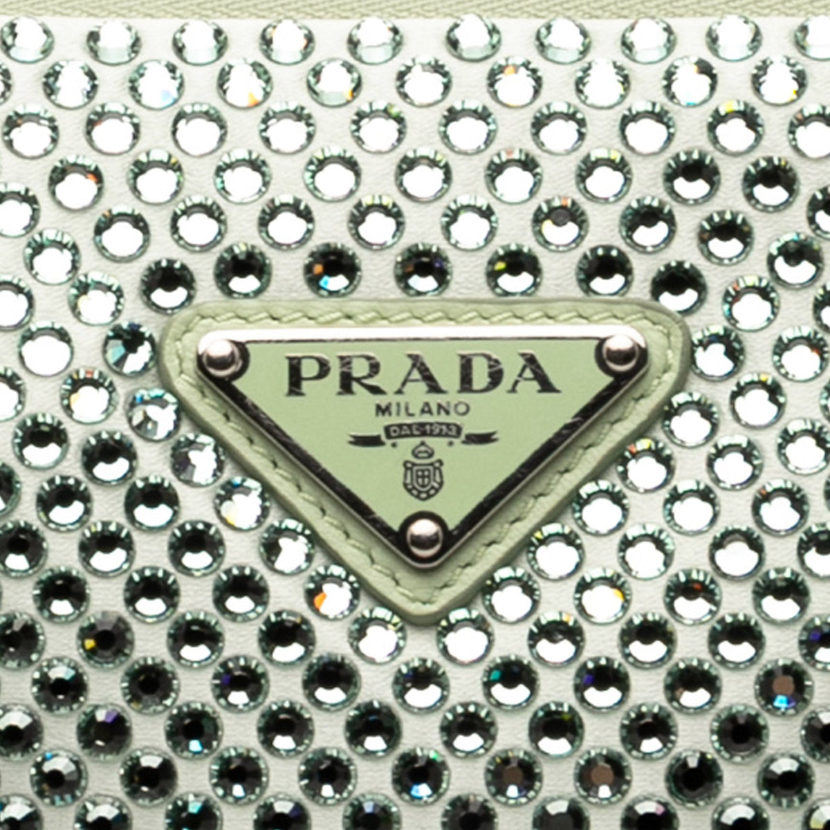 Prada Satin Crystal Embellished Triangle Pouch