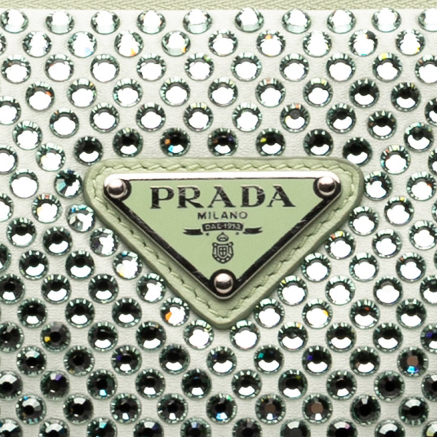 Prada Satin Crystal Embellished Triangle Pouch