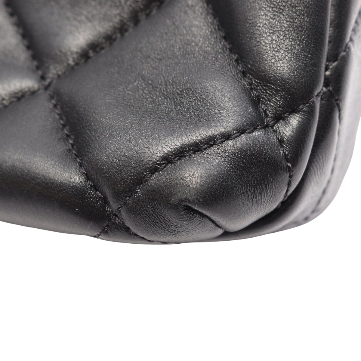 Chanel Mini CC Quilted Lambskin Pearl Flap — Black