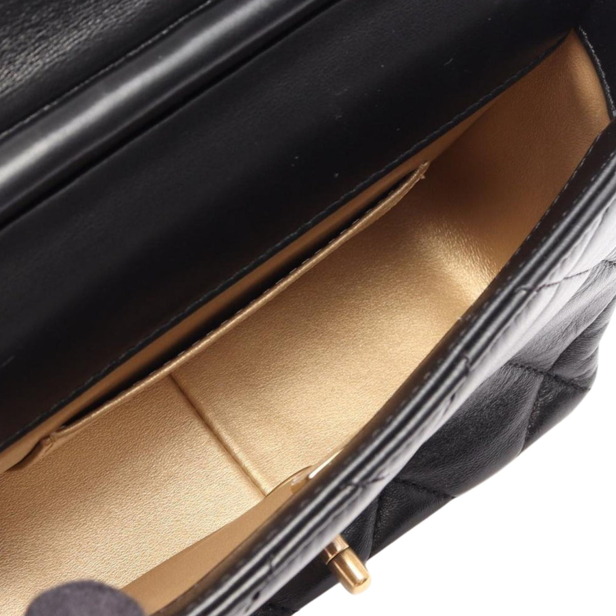 Chanel Mini CC Quilted Lambskin Pearl Flap — Black