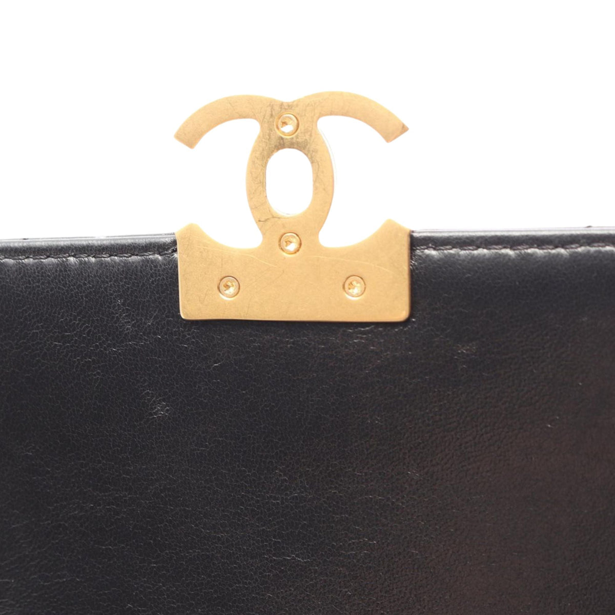 Chanel Mini CC Quilted Lambskin Pearl Flap — Black