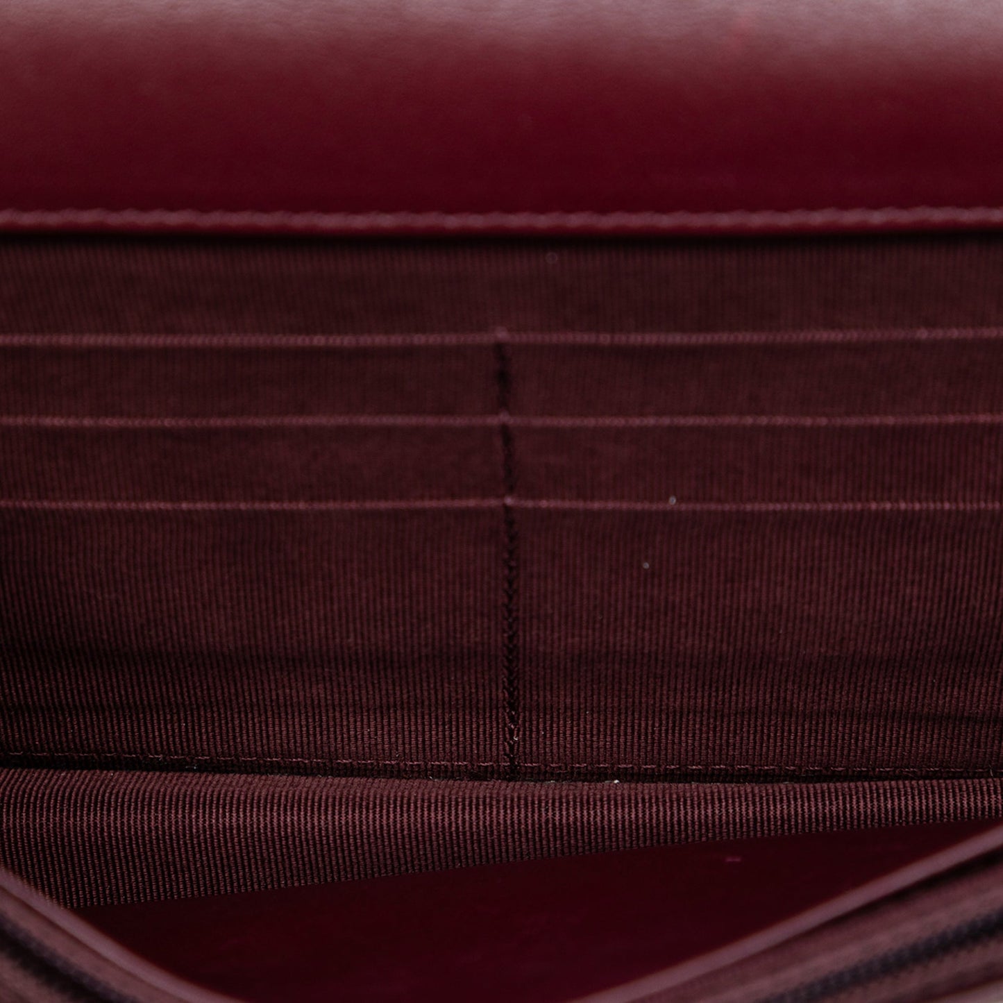 CC Quilted Striated Metallic Patent Wallet on Chain
