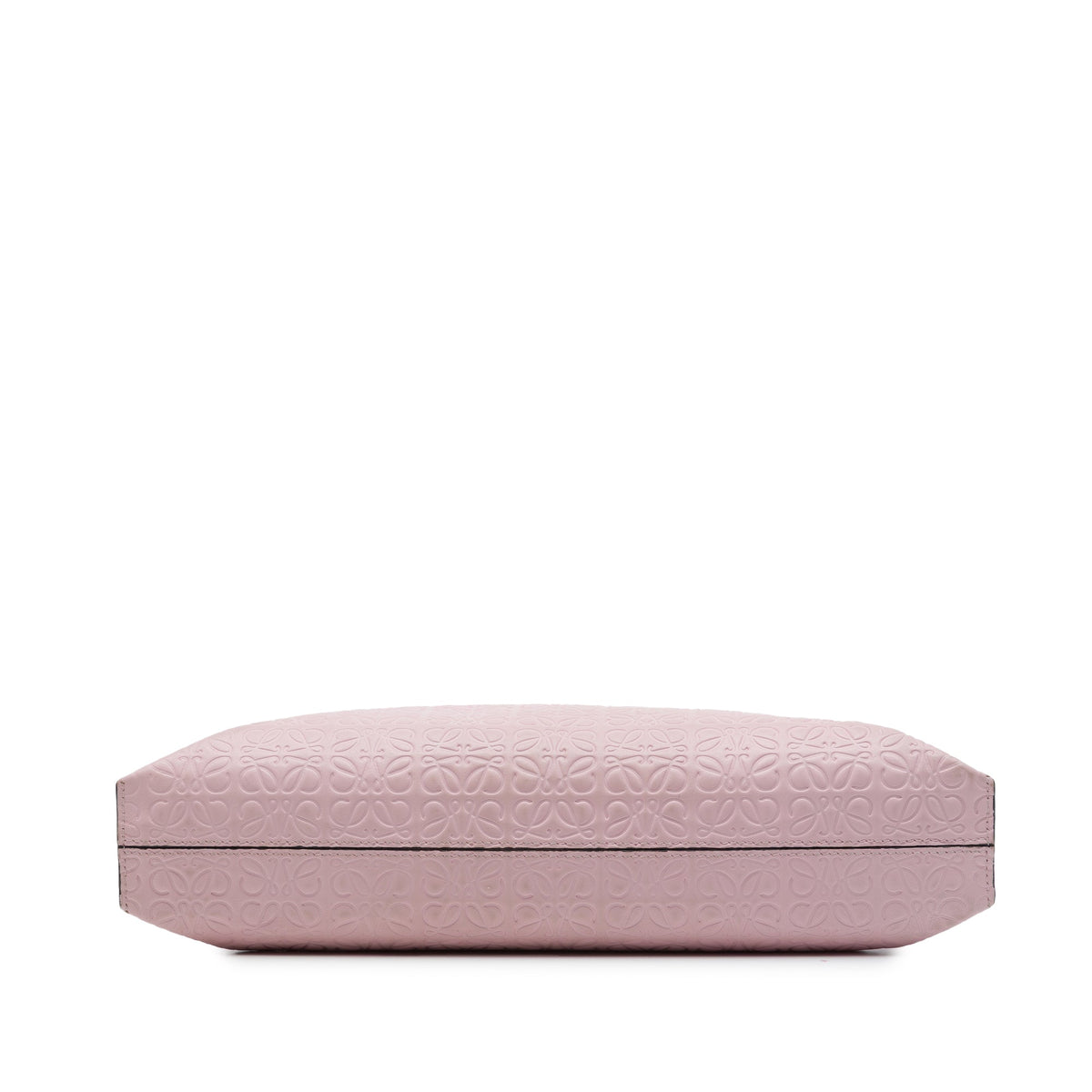 LOEWE Embossed Leather Anagram Repeat T Clutch — Pink