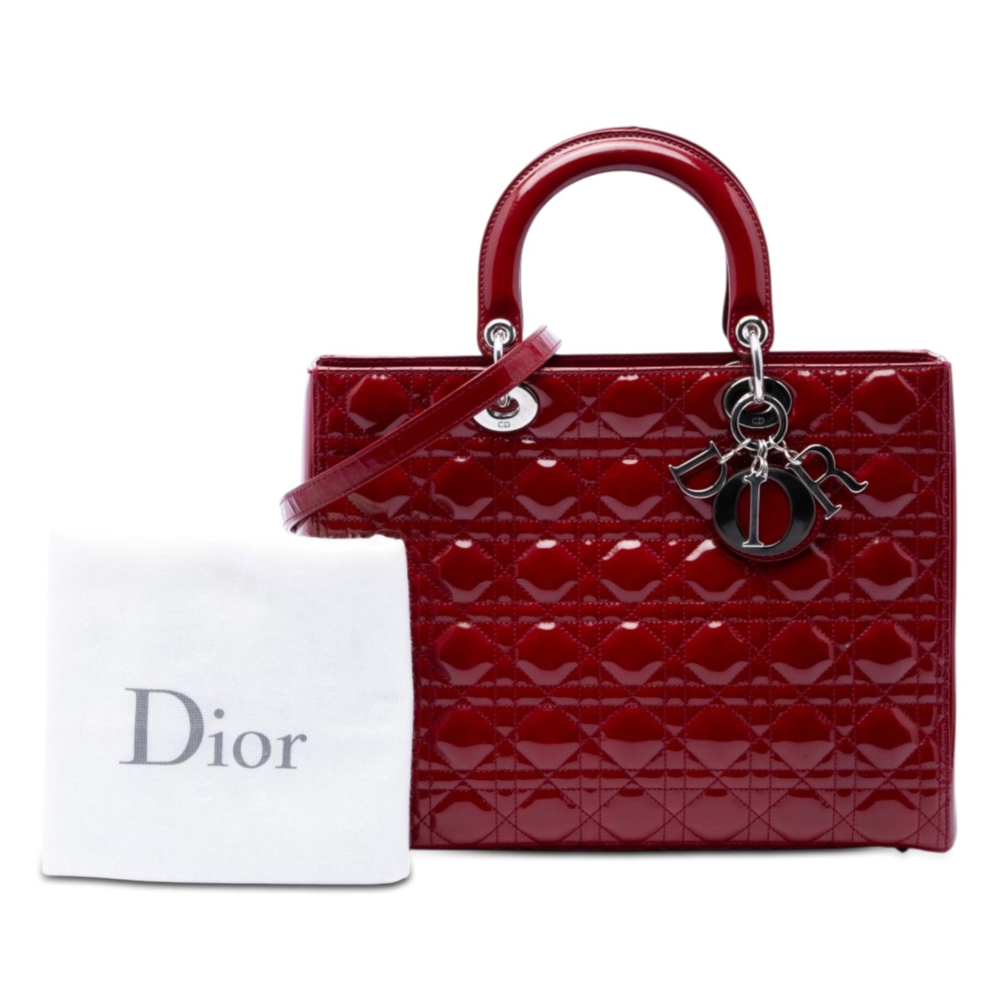 Dior Large Patent Cannage Lady Dior