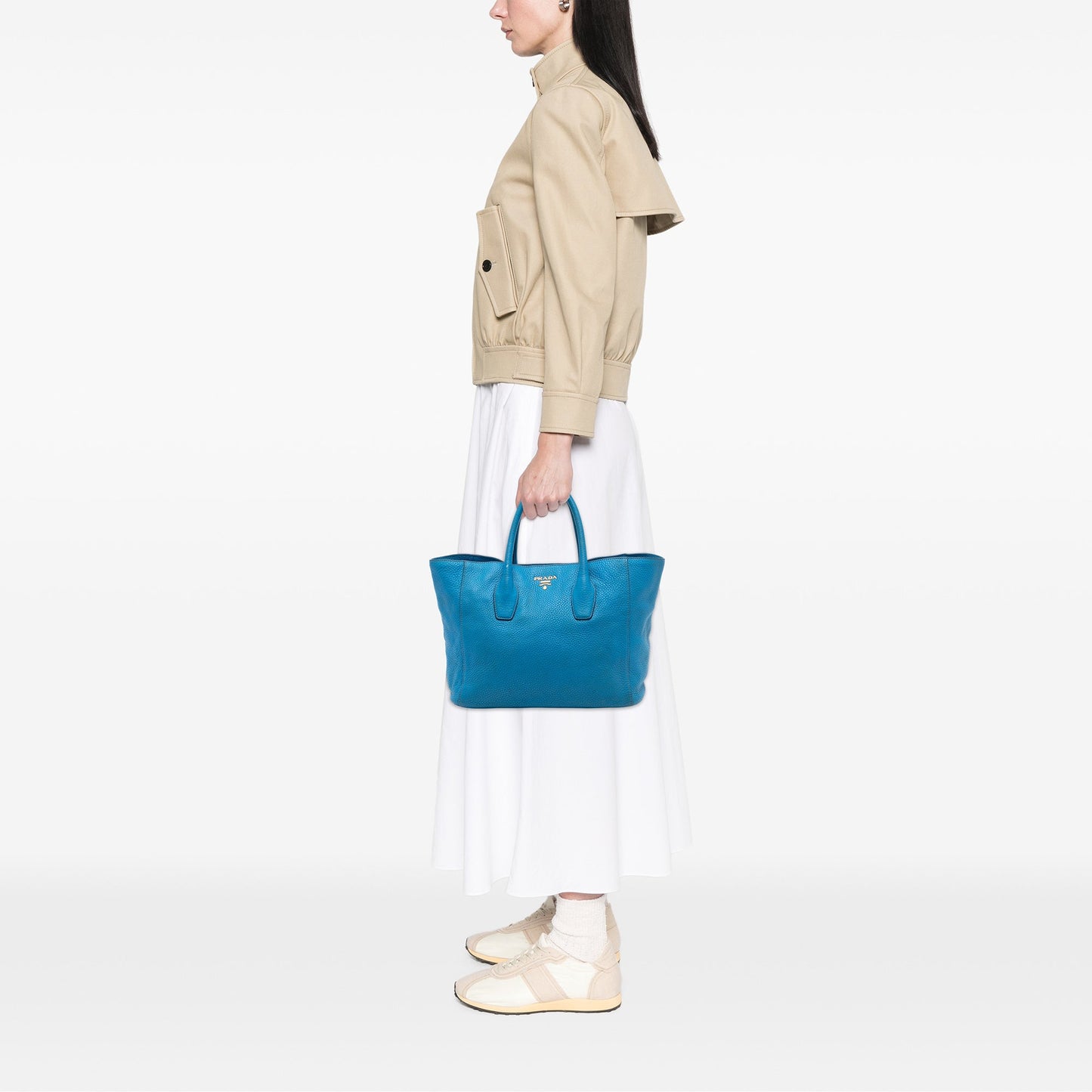 Prada Vitello Daino Open Convertible Tote