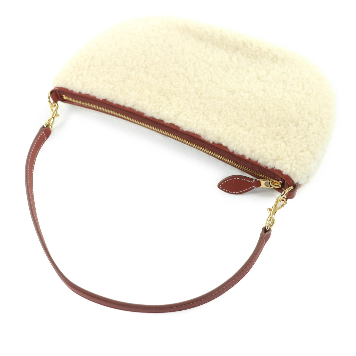 Loro Piana Mini Calfskin Trimmed Shearling Convertible Handbag