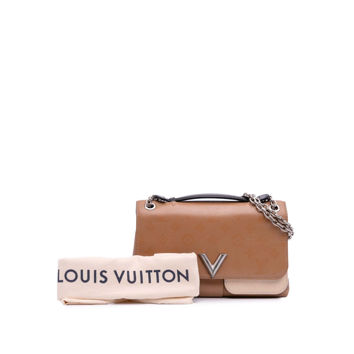 Louis Vuitton Monogram Cuir Plume Ecume Very Chain Satchel