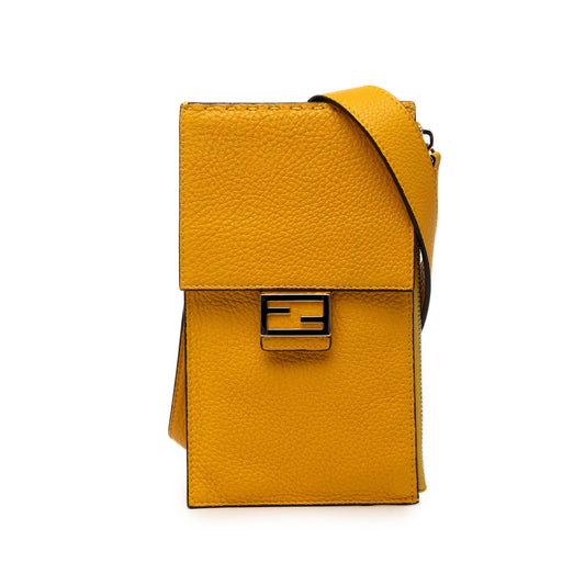 Fendi Leather Baguette Phone Crossbody