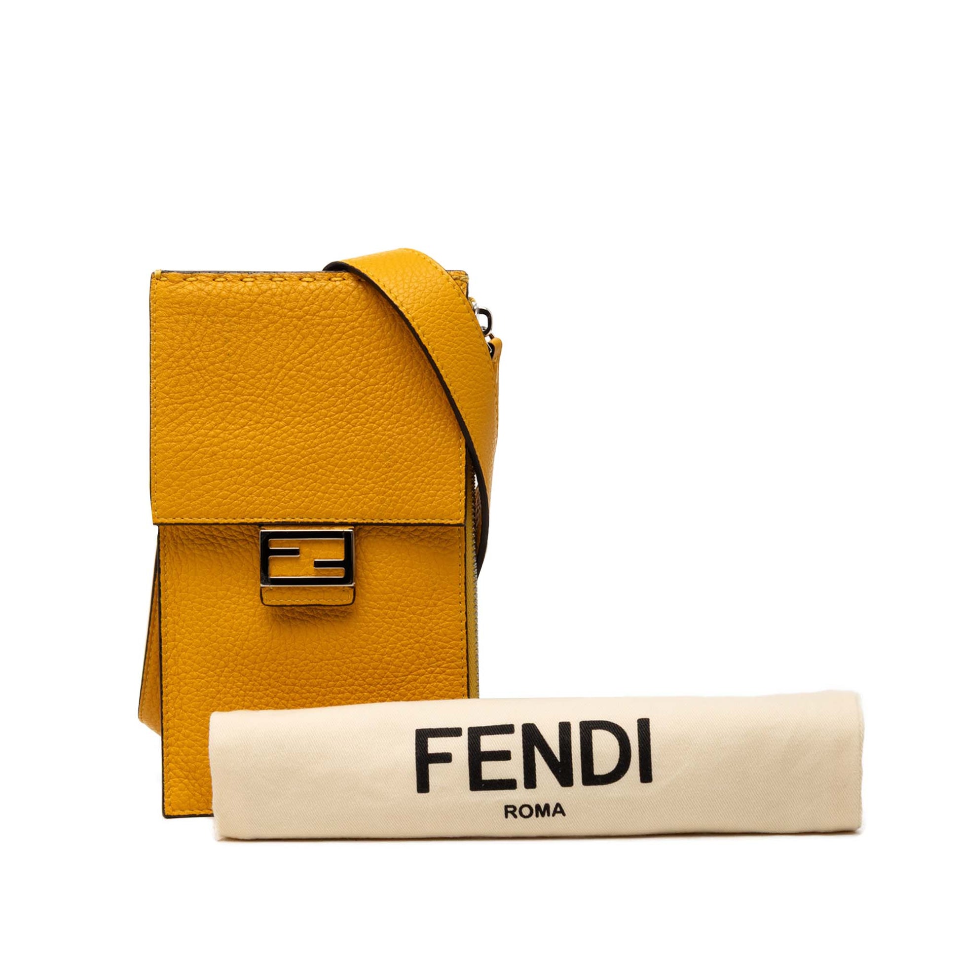 Fendi Leather Baguette Phone Crossbody