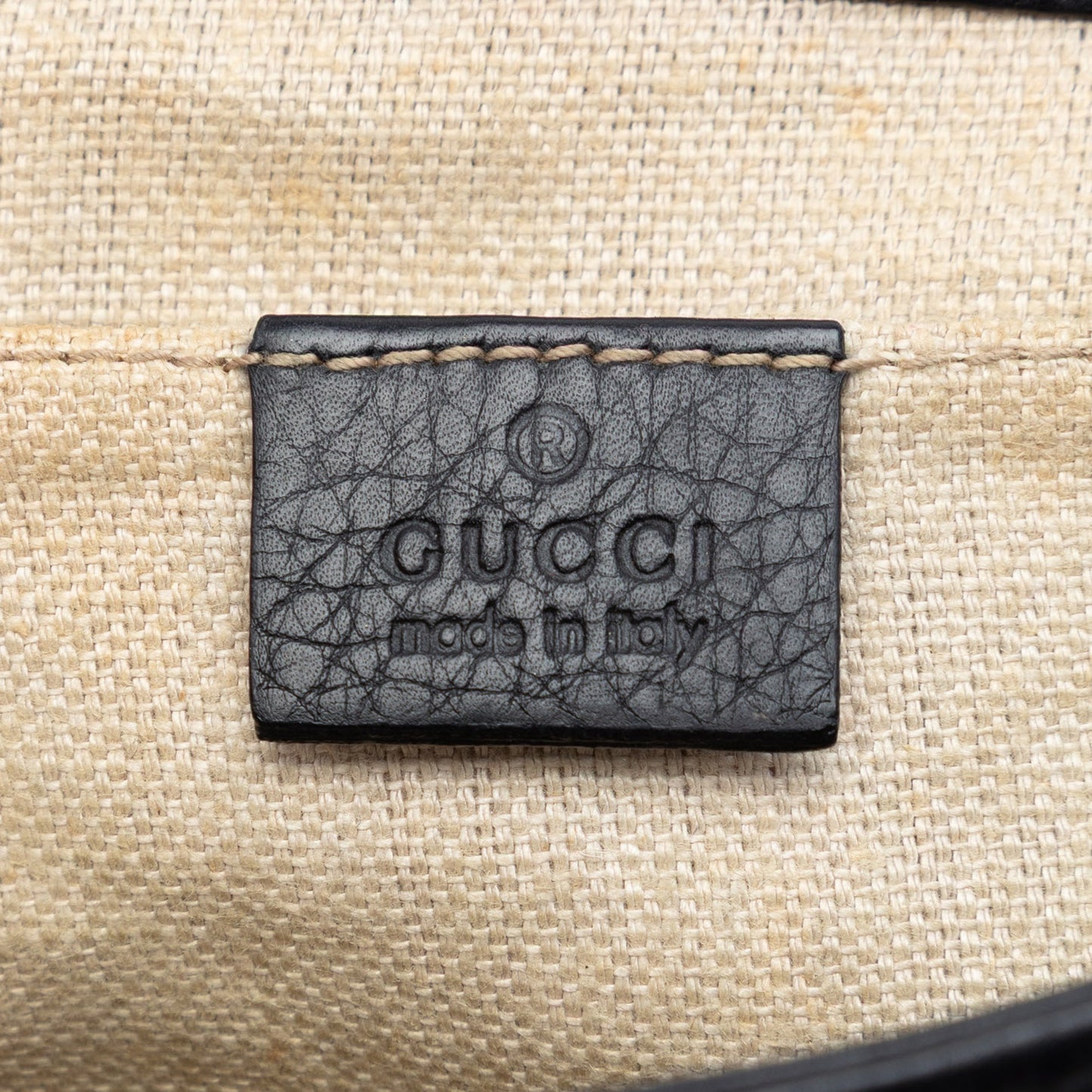 Gucci Pebbled Leather Greenwich Clutch with Chain