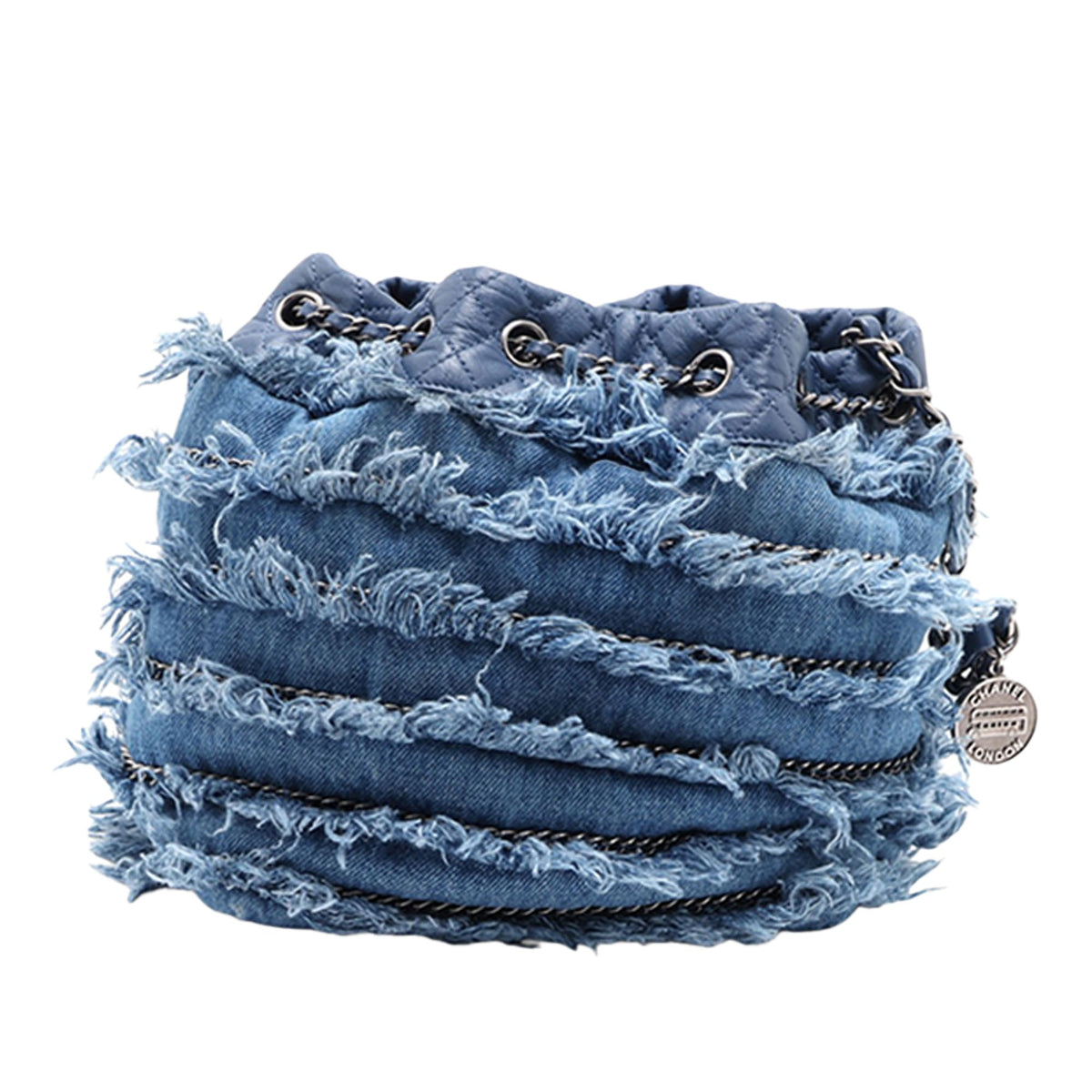 Chanel Paris Salzburg Denim Edelweiss Fringe Bucket Bag — Blue