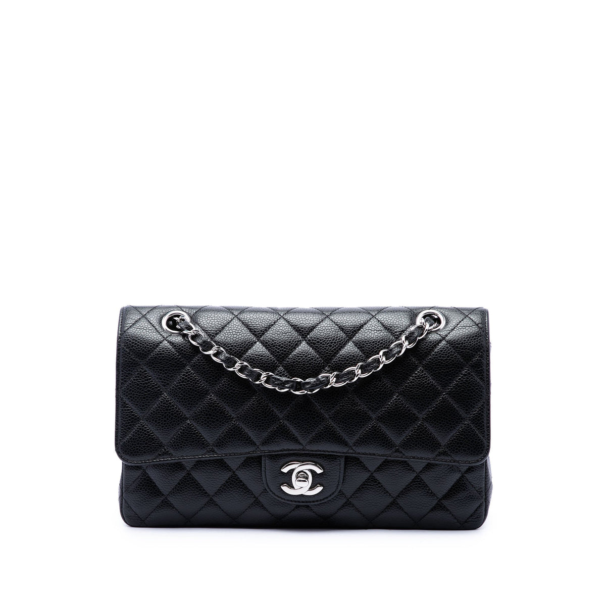 Chanel Medium Classic Caviar Double Flap — Black