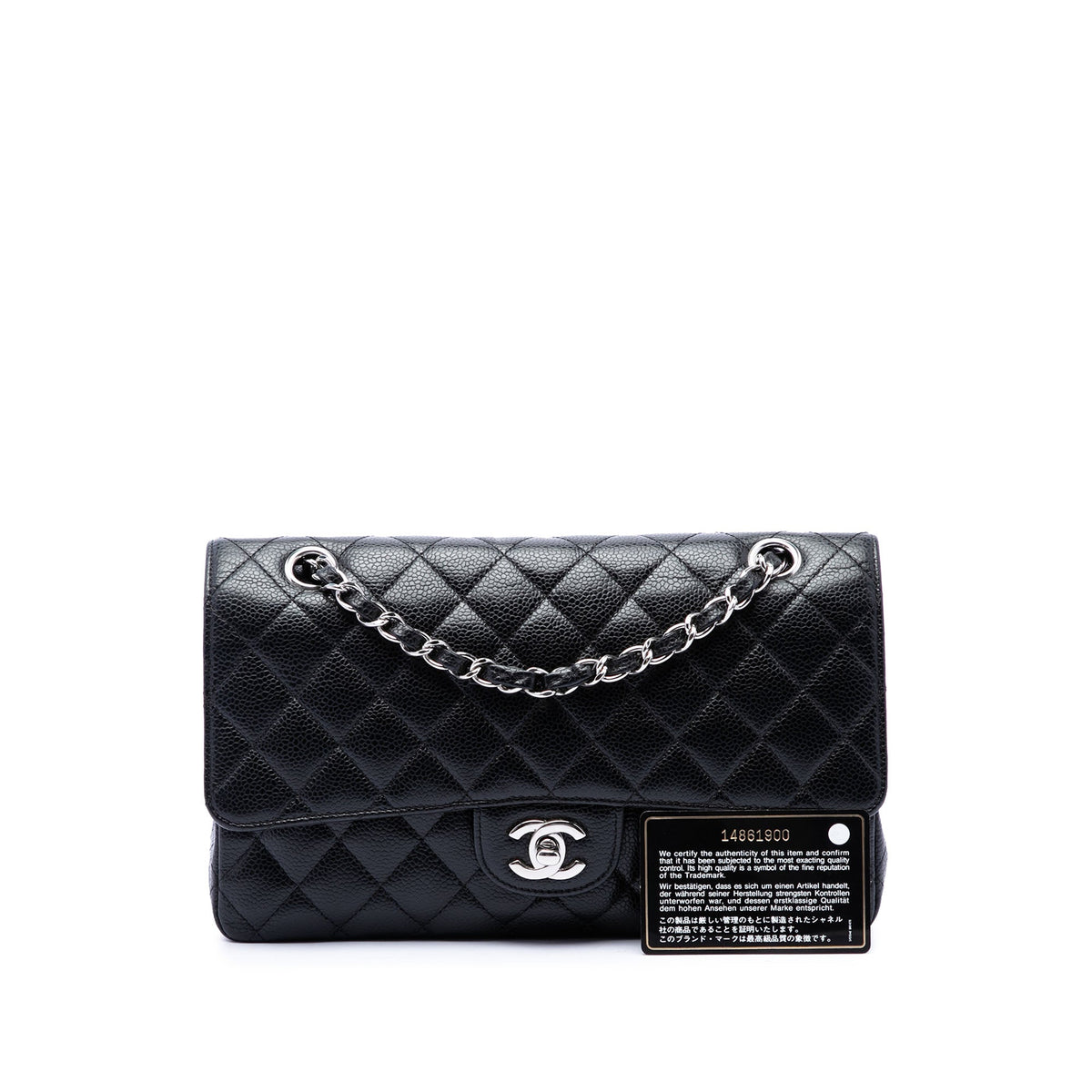 Chanel Medium Classic Caviar Double Flap — Black