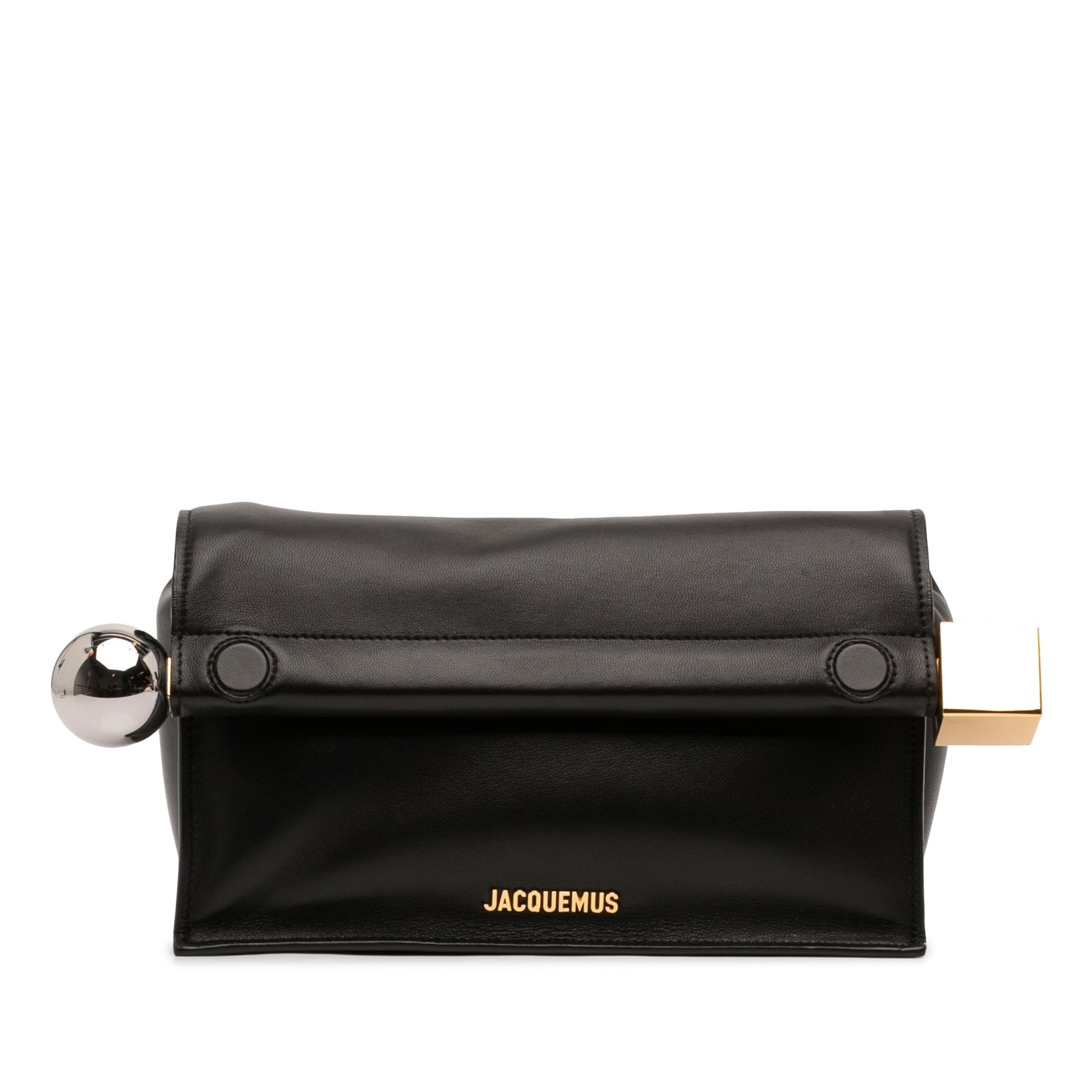 Jacquemus Leather La Pochette Rond Carre Clutch