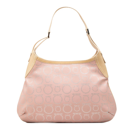 Ferragamo Gancini Coated Canvas Hobo