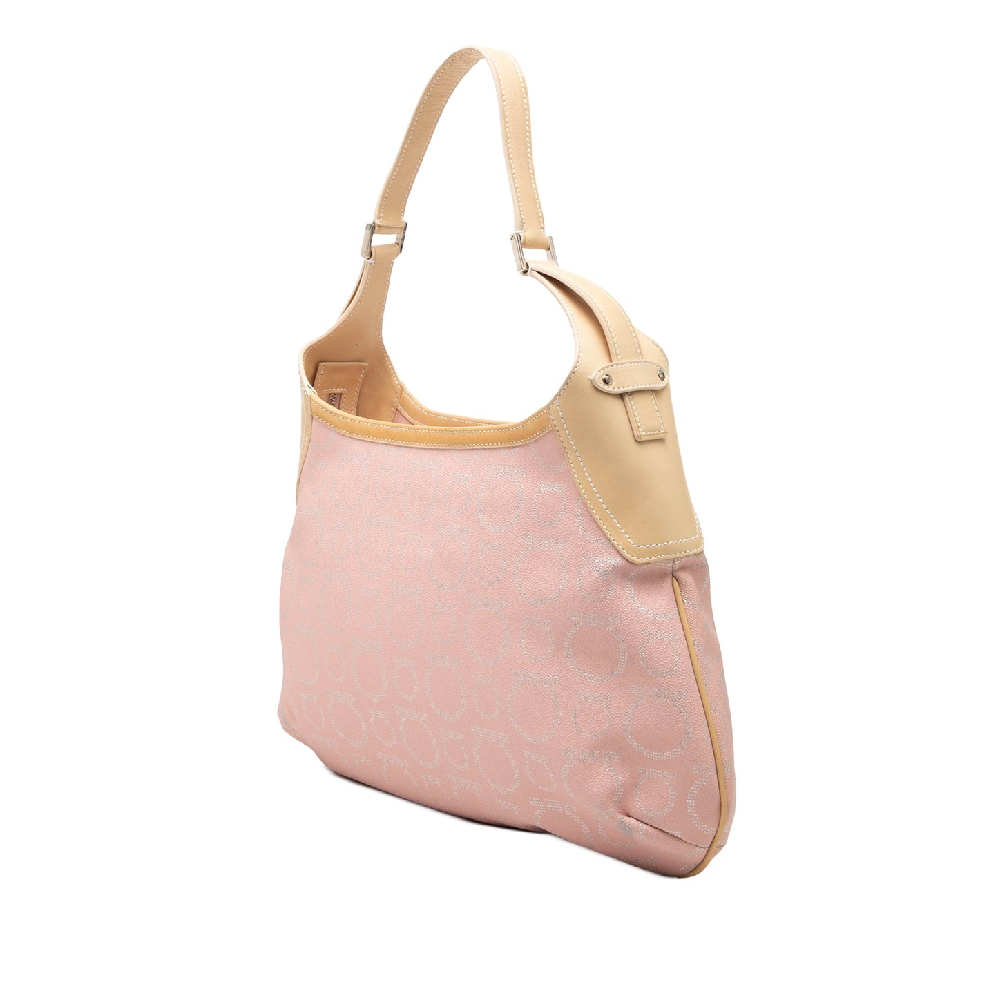 Ferragamo Gancini Coated Canvas Hobo