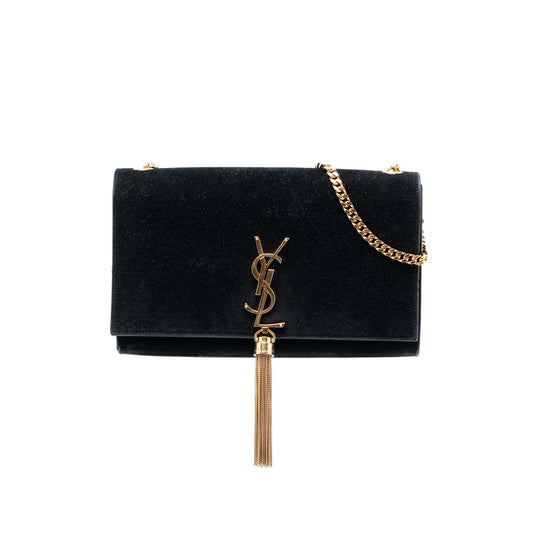 Saint Laurent Medium Suede Monogram Kate Tassel Crossbody