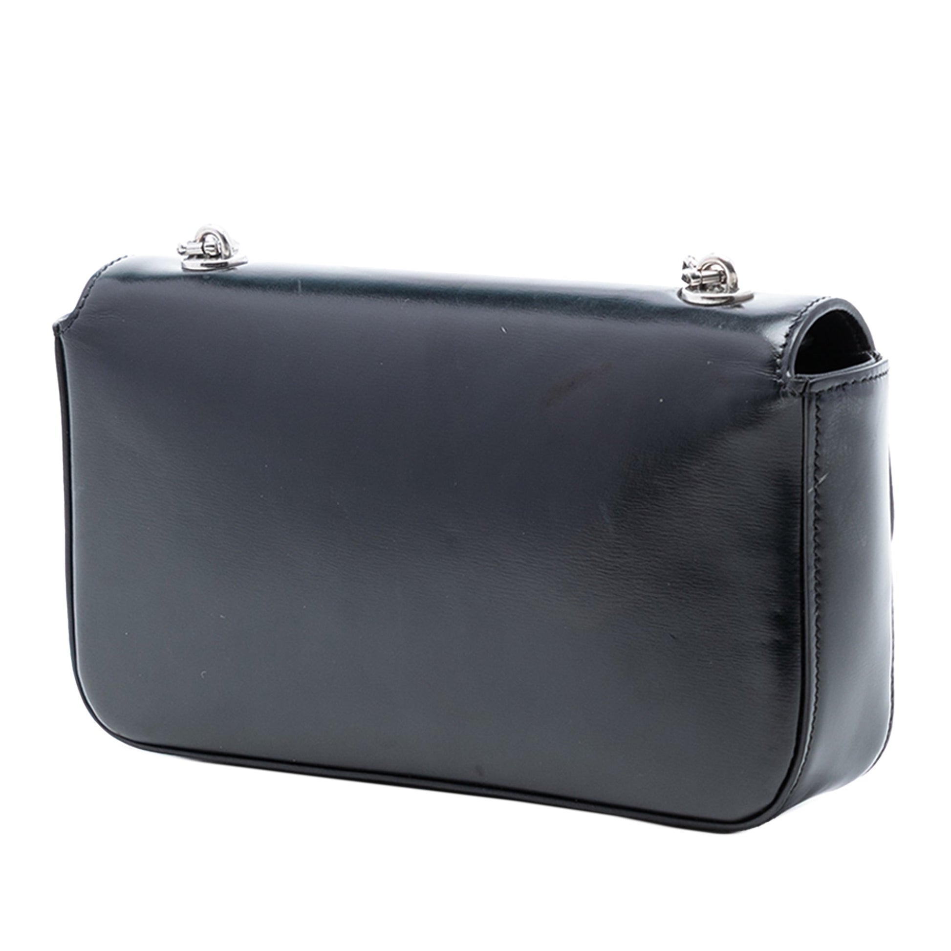Celine Shiny Calfskin Triomphe Chain Box Shoulder Bag