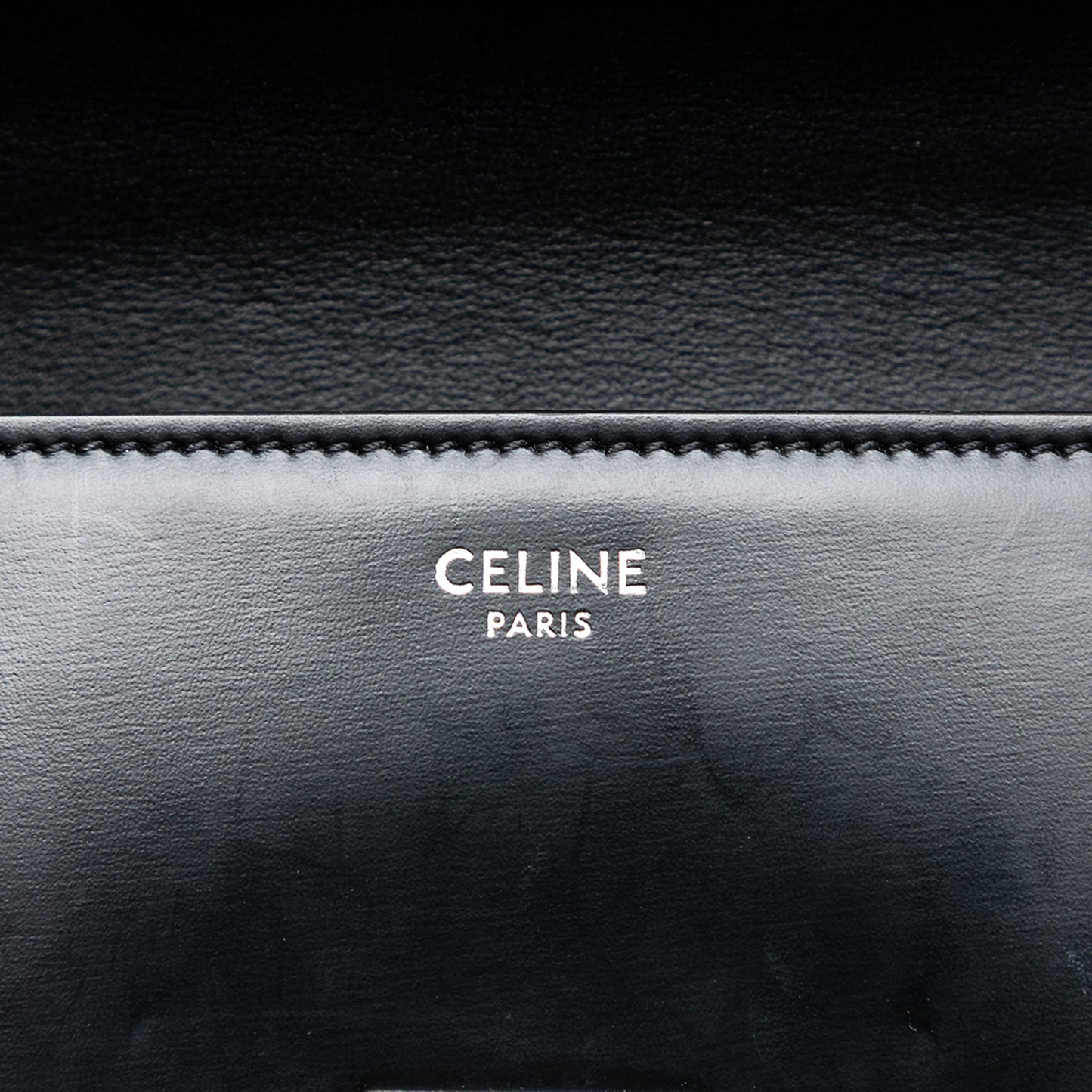 Celine Shiny Calfskin Triomphe Chain Box Shoulder Bag