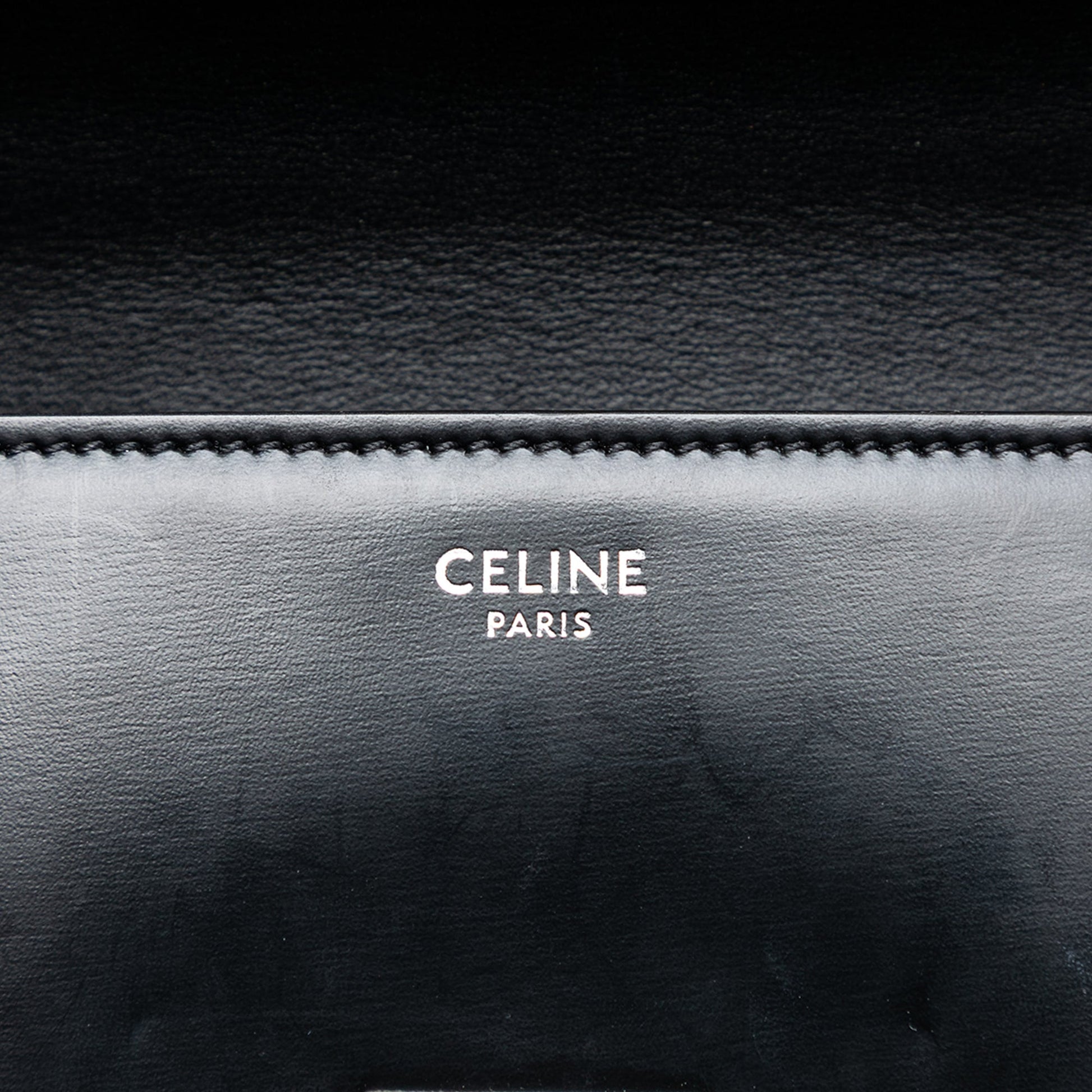Celine Shiny Calfskin Triomphe Chain Box Shoulder Bag