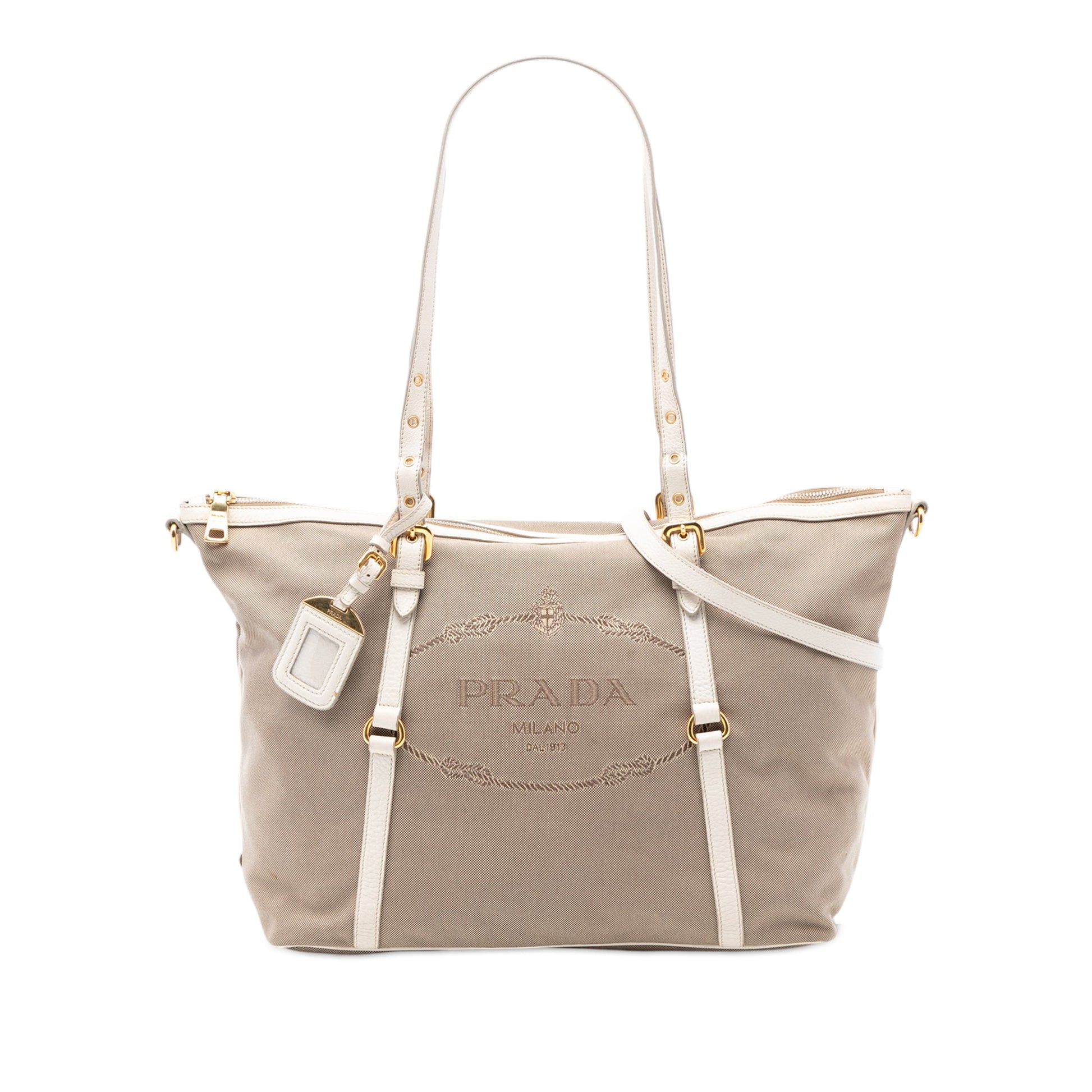 Prada Canvas Canapa Logo Satchel